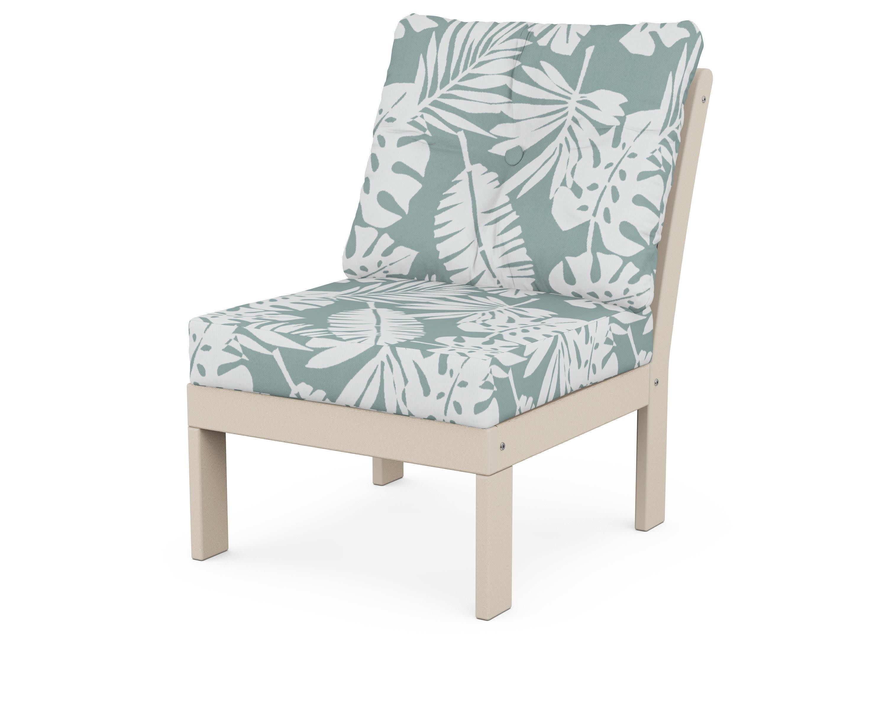 Vineyard Modular Armless Chair in Sand / Leaf Glacier Spa