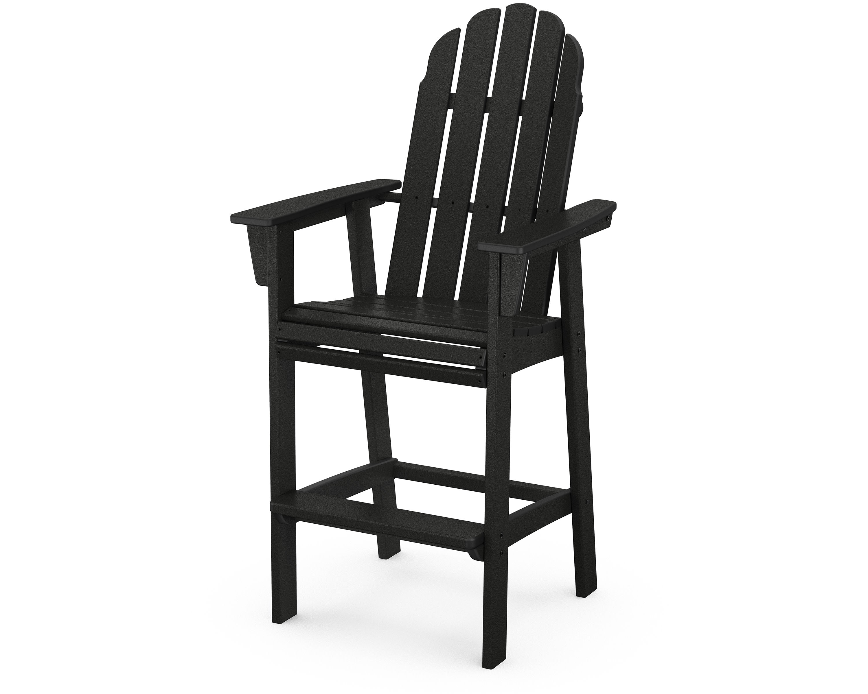 Vineyard Curveback Adirondack Bar Chair in Black