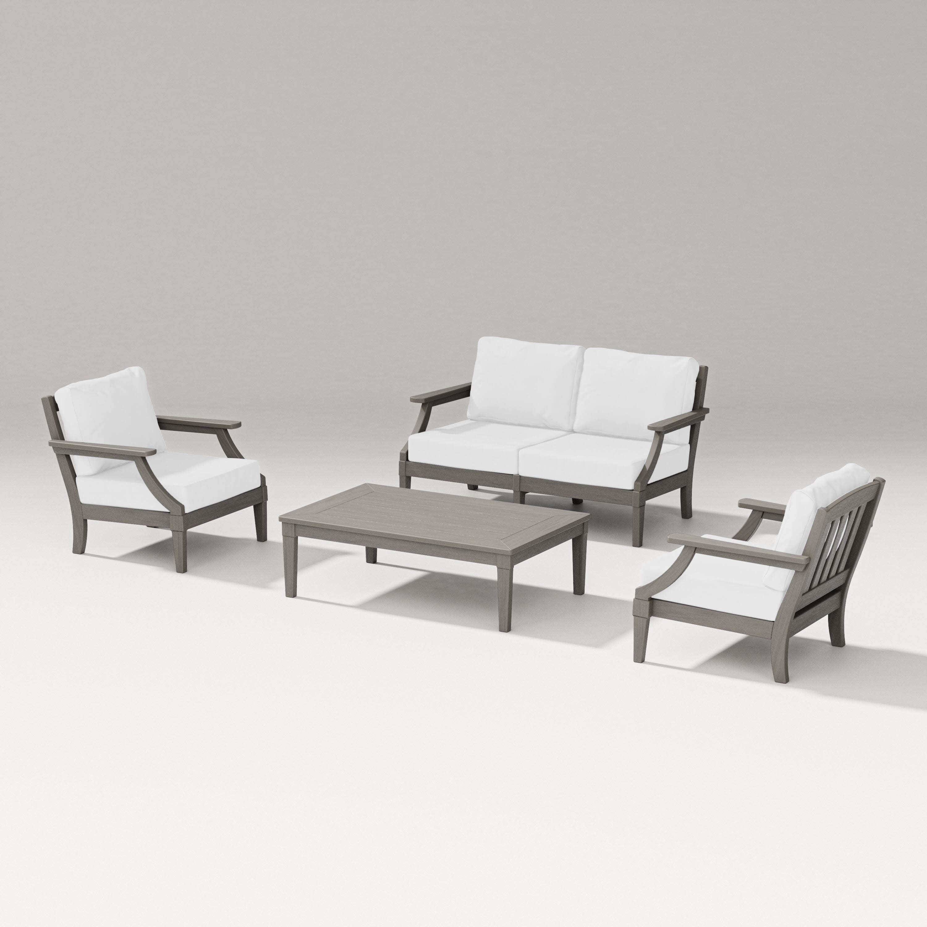 Estate Lounge 4-Piece Loveseat Set in Driftwood / Natural