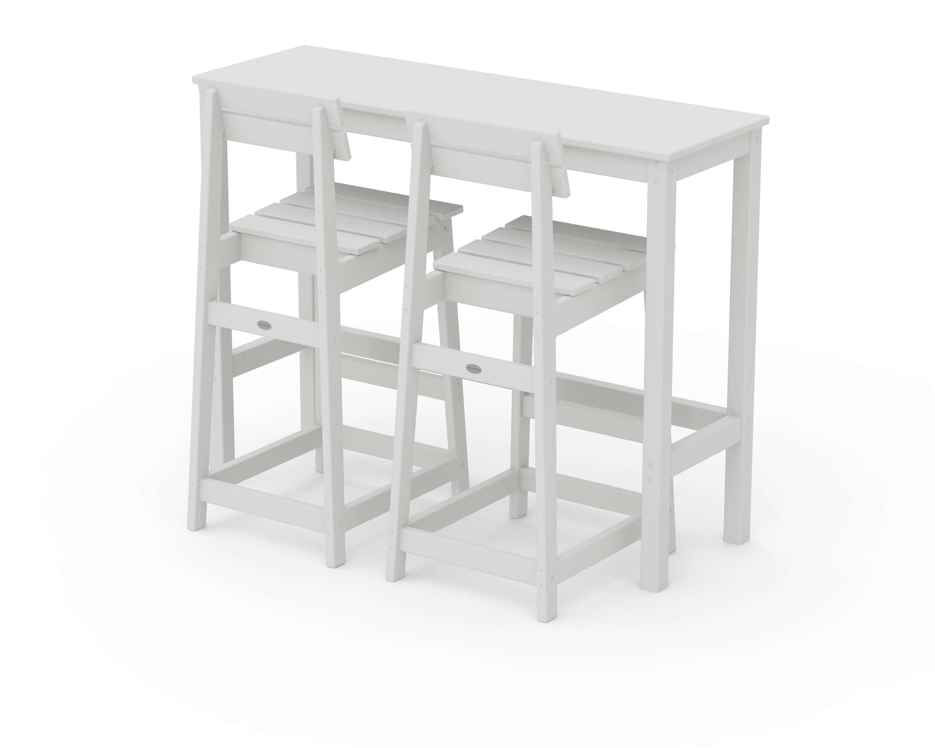 Modern Studio Plaza Bar Chair 3-Piece Balcony Set in White