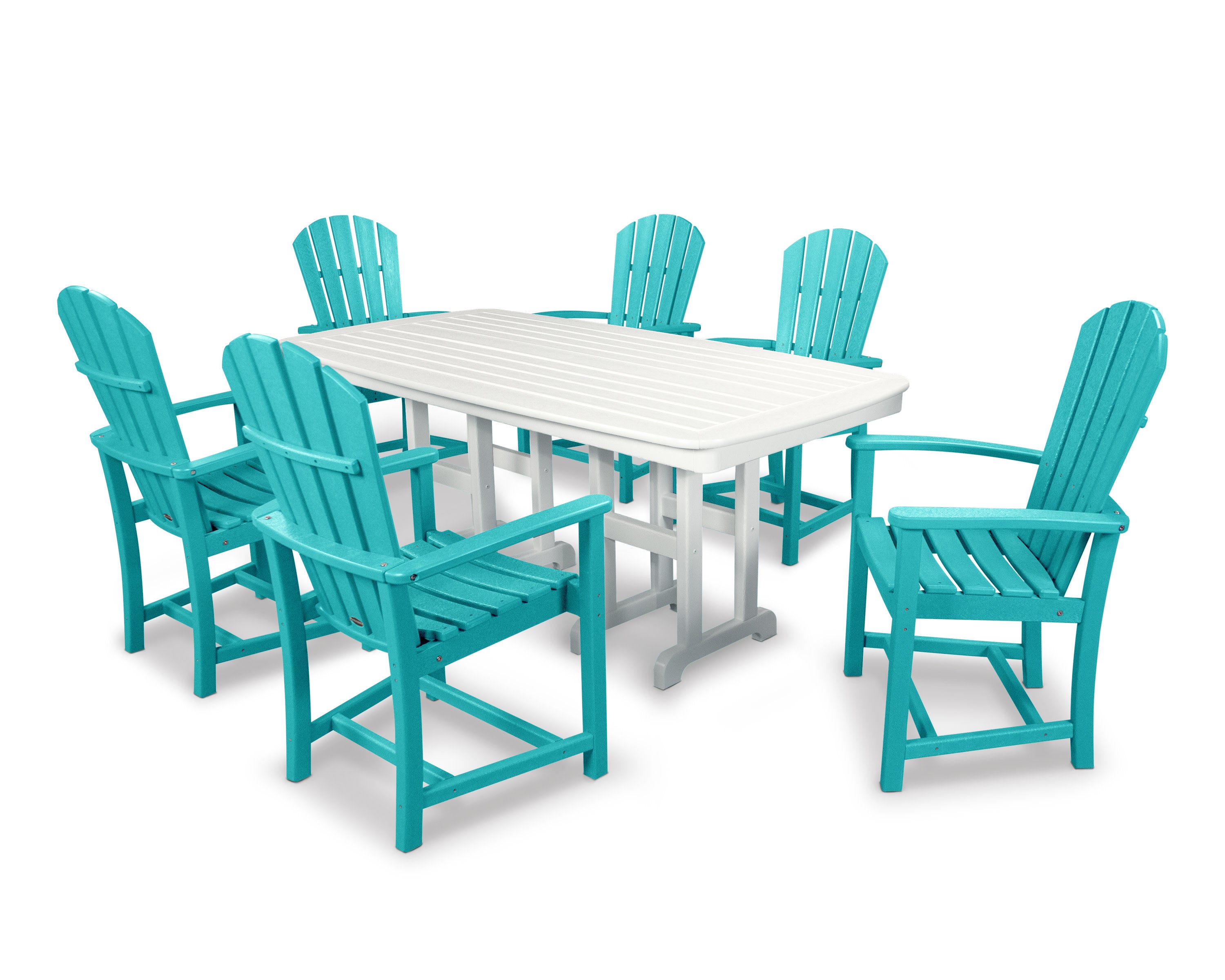 Palm Coast 7-Piece Dining Set in Aruba / White