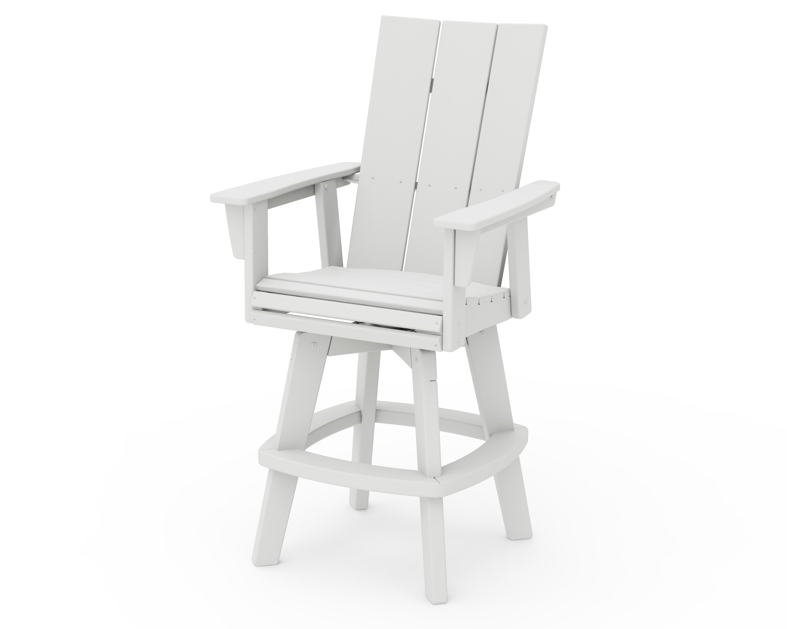Modern Curveback Adirondack Swivel Bar Chair in Vintage White