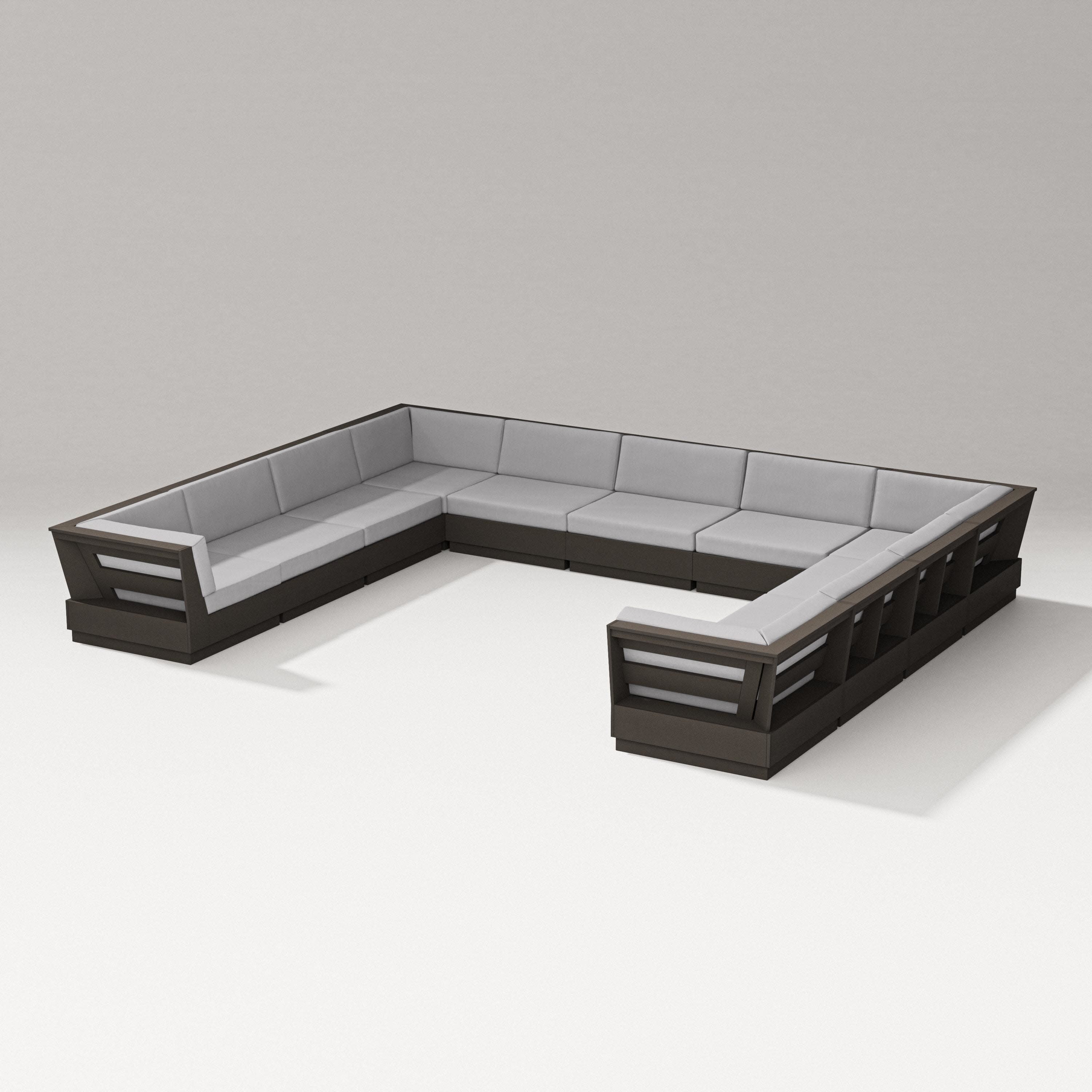 Elevate Large U-Shaped Sectional in Vintage Coffee / Granite