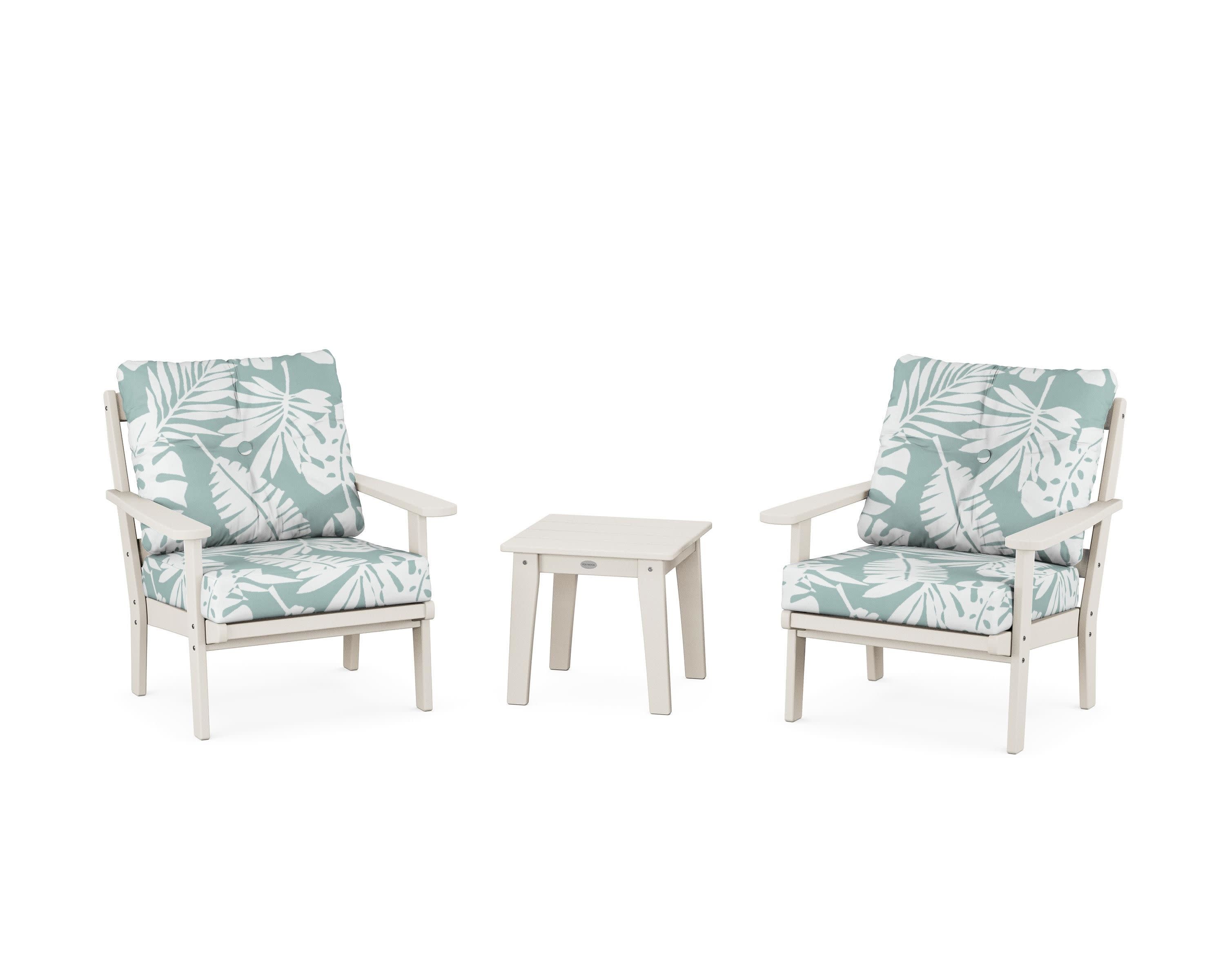 Mission 3-Piece Deep Seating Set in Sand / Leaf Glacier Spa
