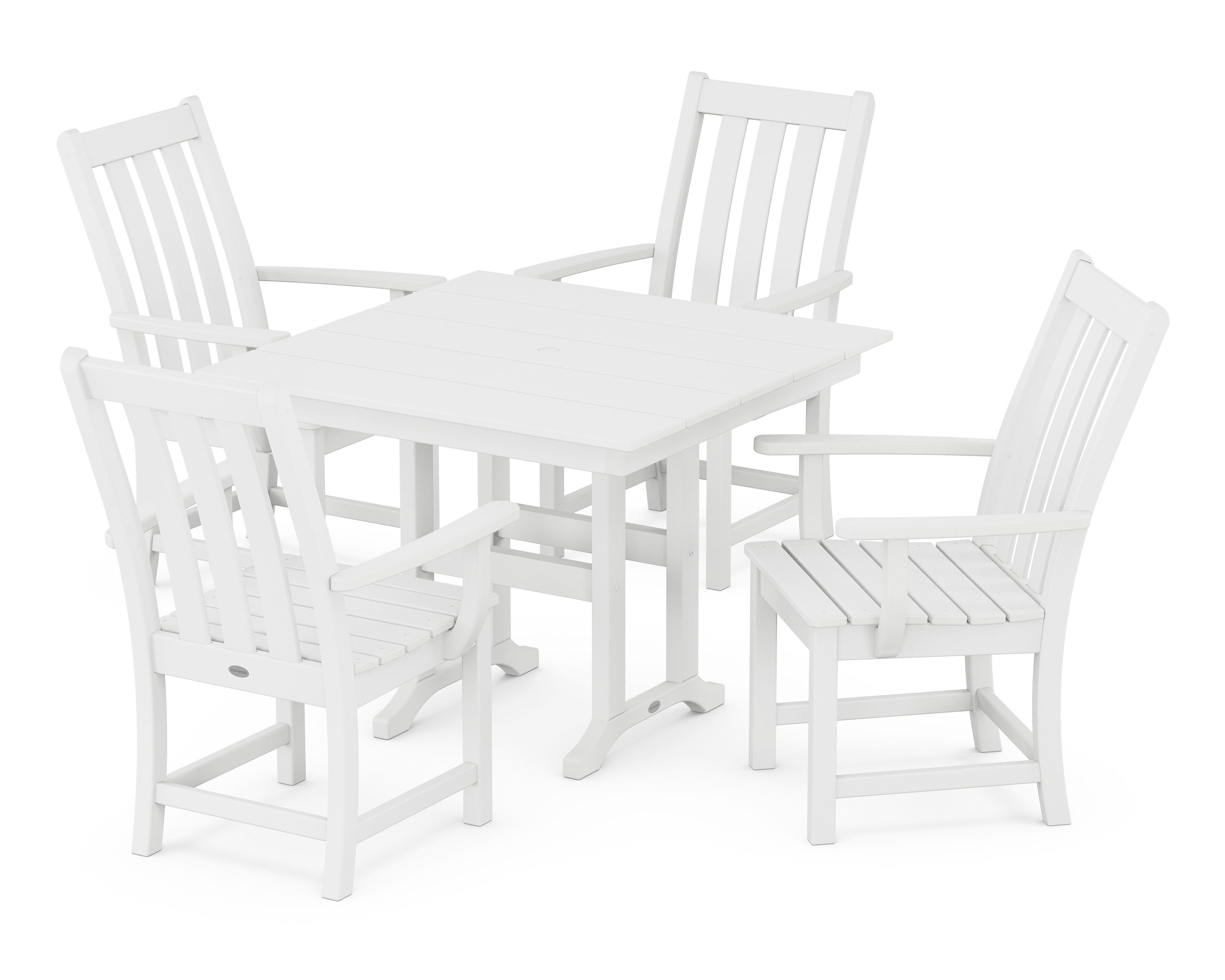 Vineyard 5-Piece Farmhouse Dining Set in White