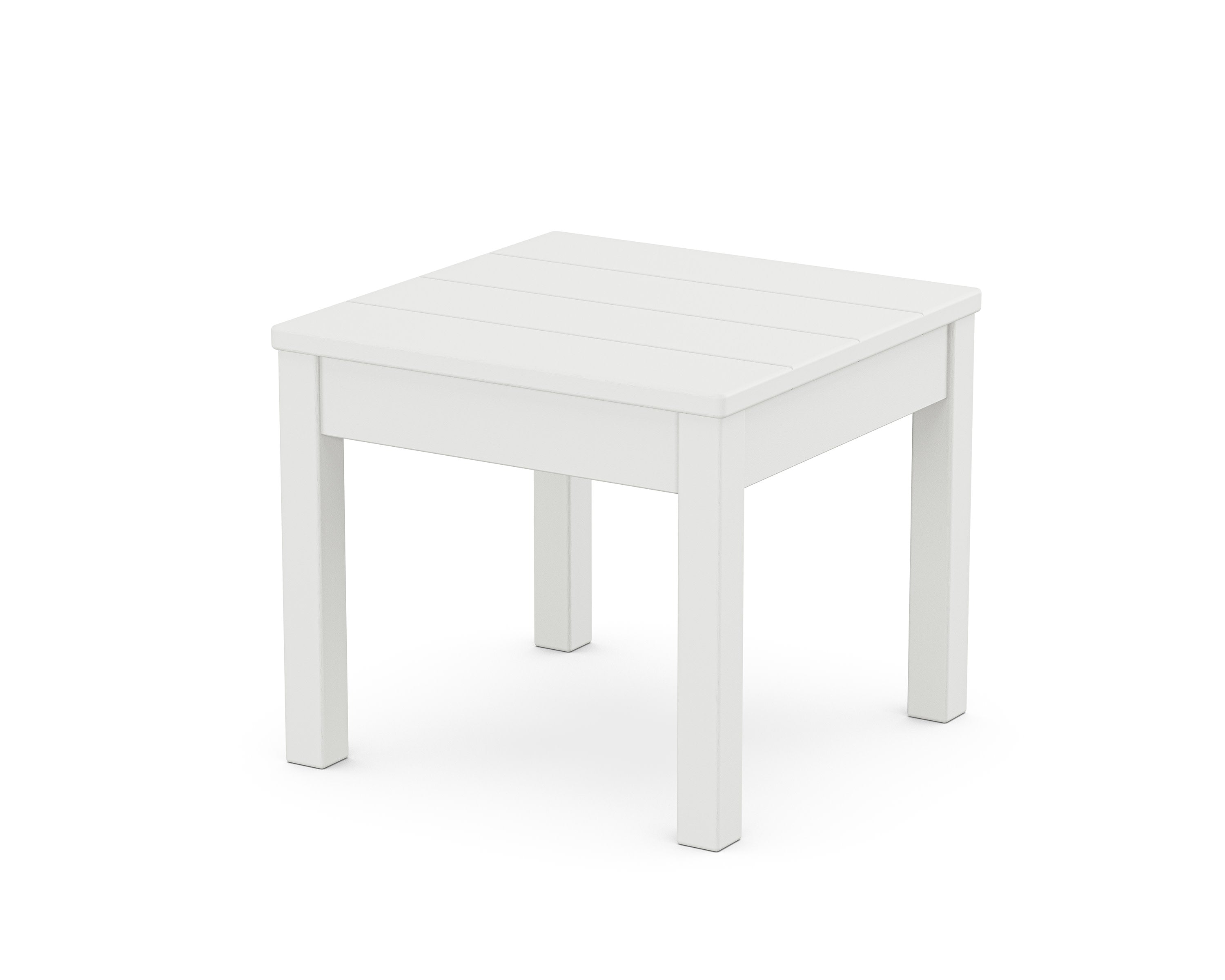 22" Square End Table in White