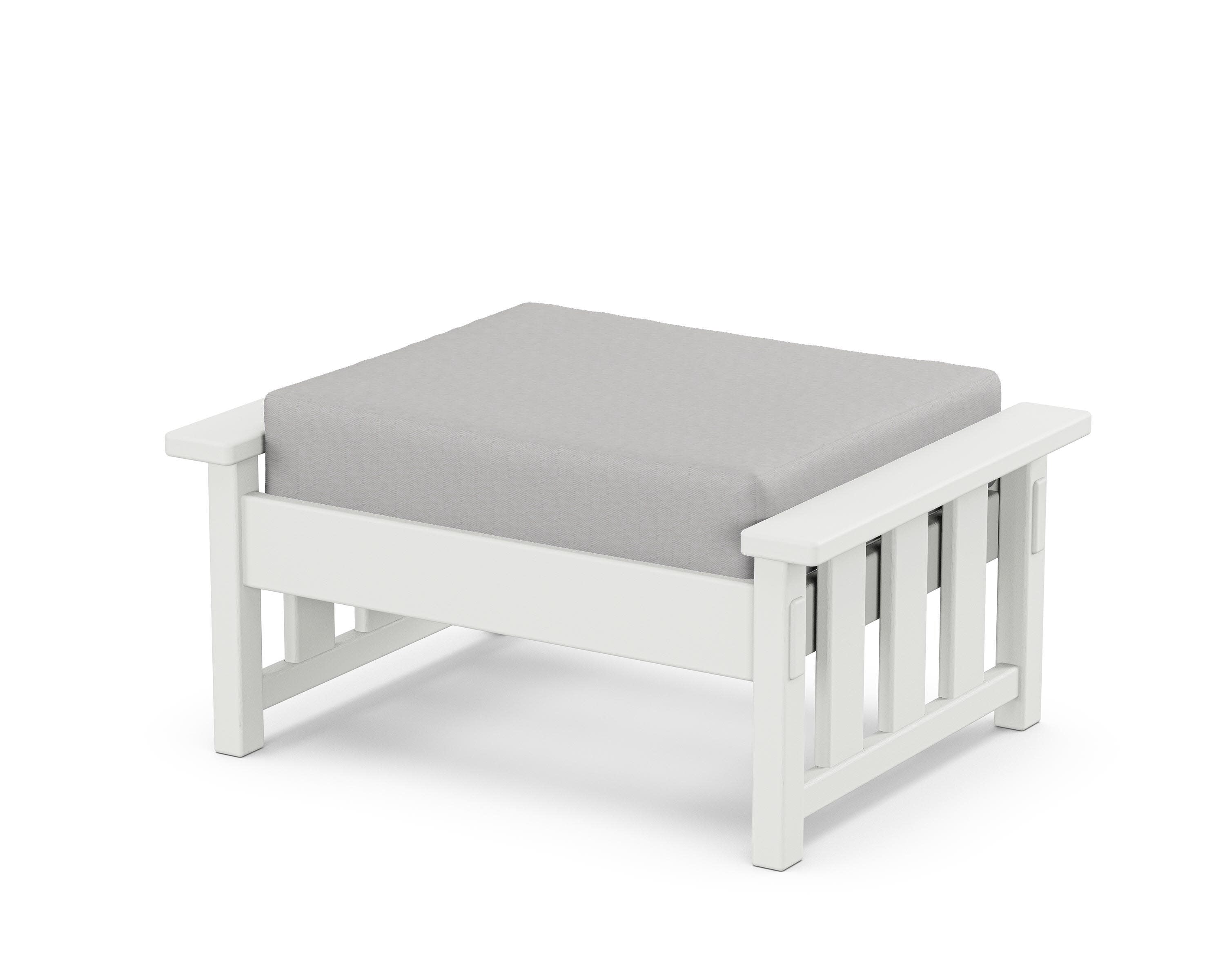 Acadia Deep Seating Ottoman in White / Diamond in the Rough