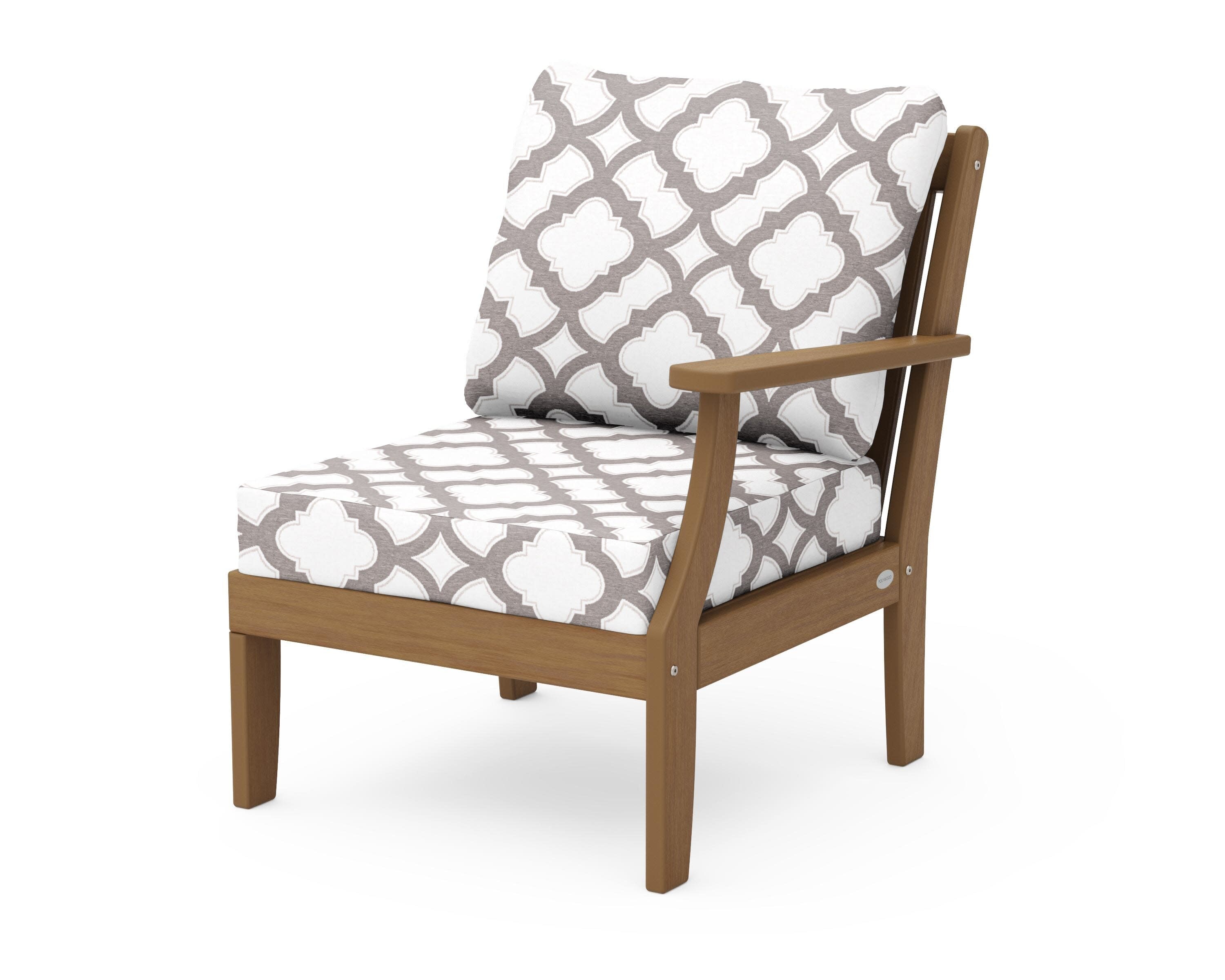 Braxton Modular Right Arm Chair in Natural / Trellis Grey Mist
