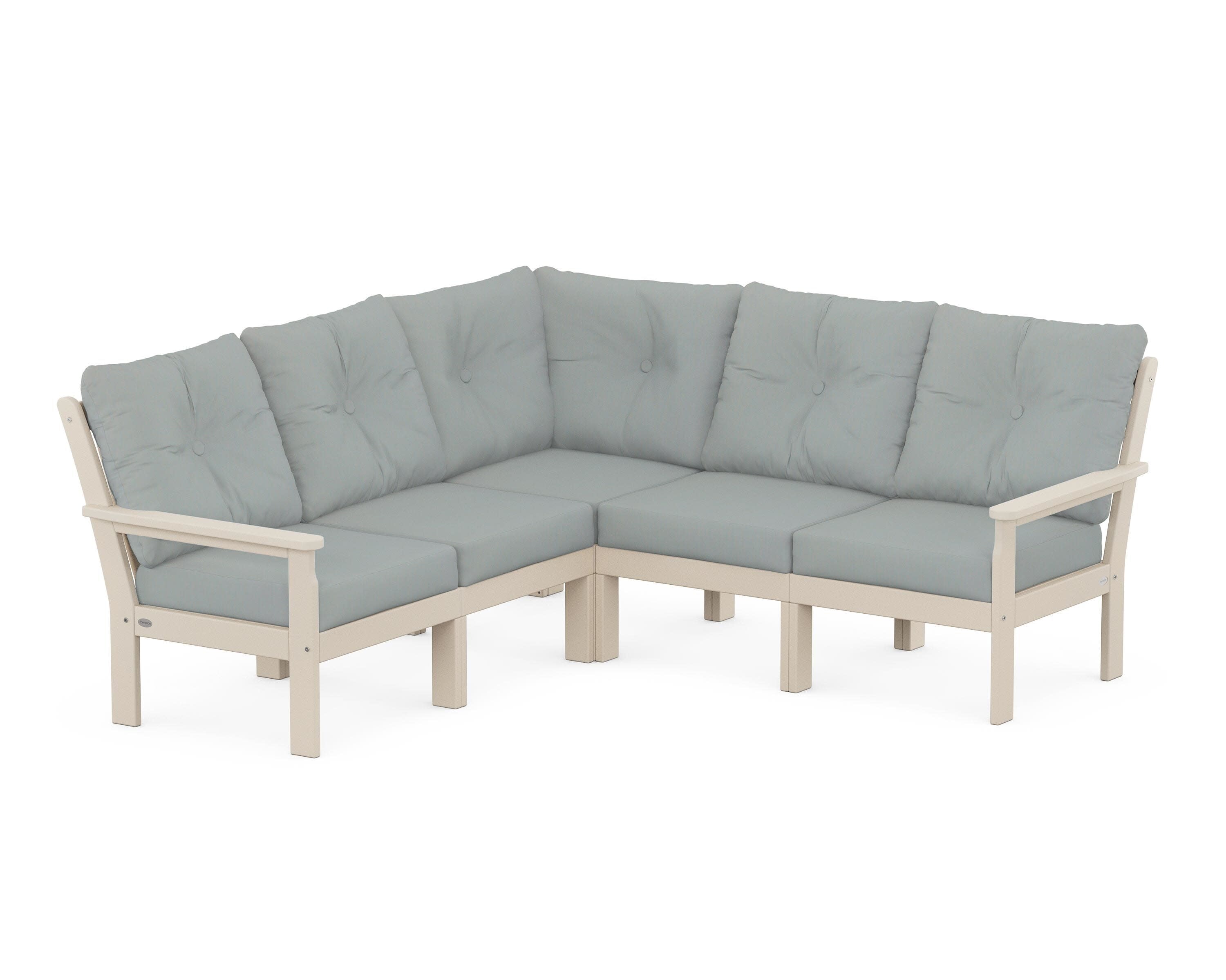 Vineyard 5-Piece Sectional in Sand / Spa