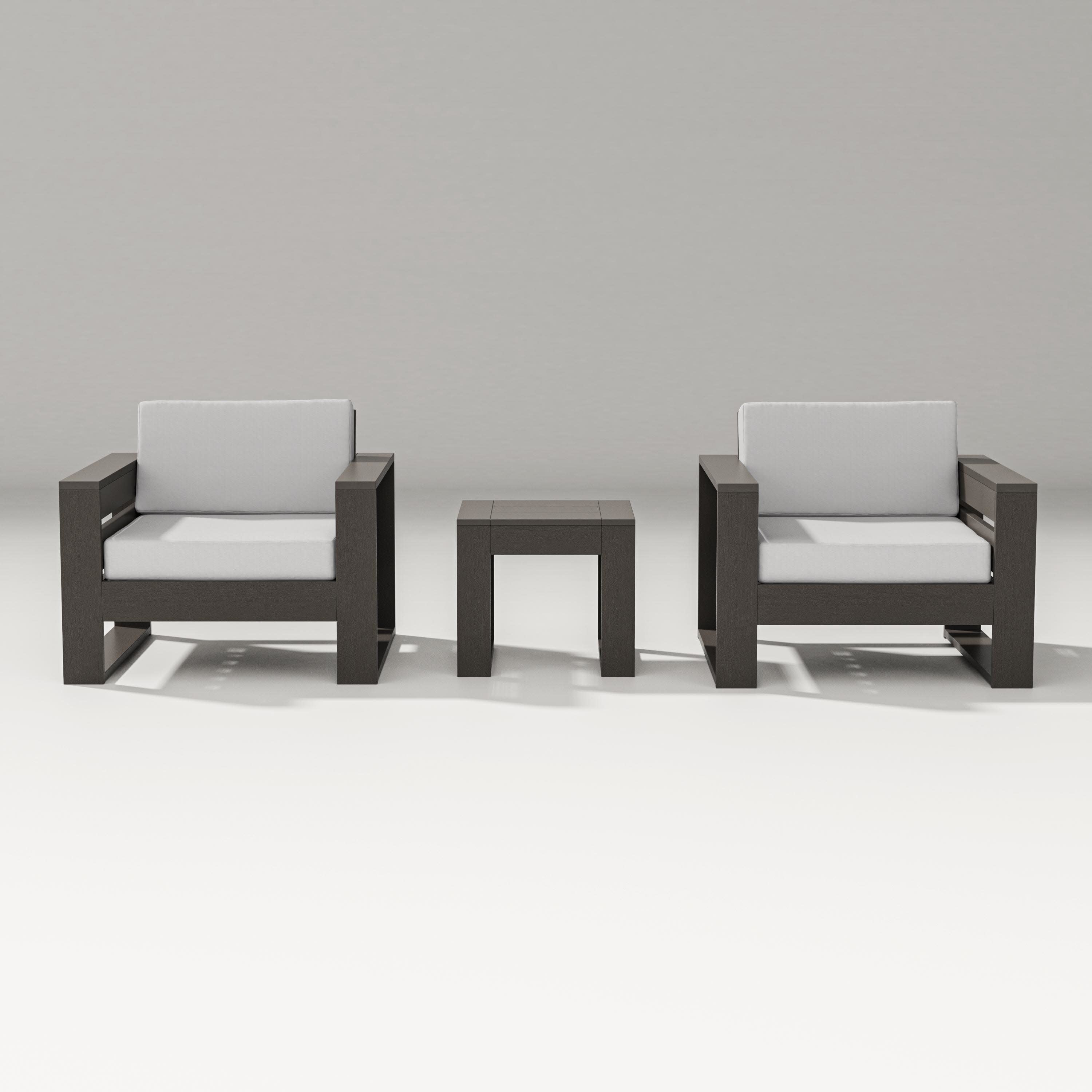 Latitude 3-Piece Lounge Chair Set in Vintage Coffee / Diamond in the Rough