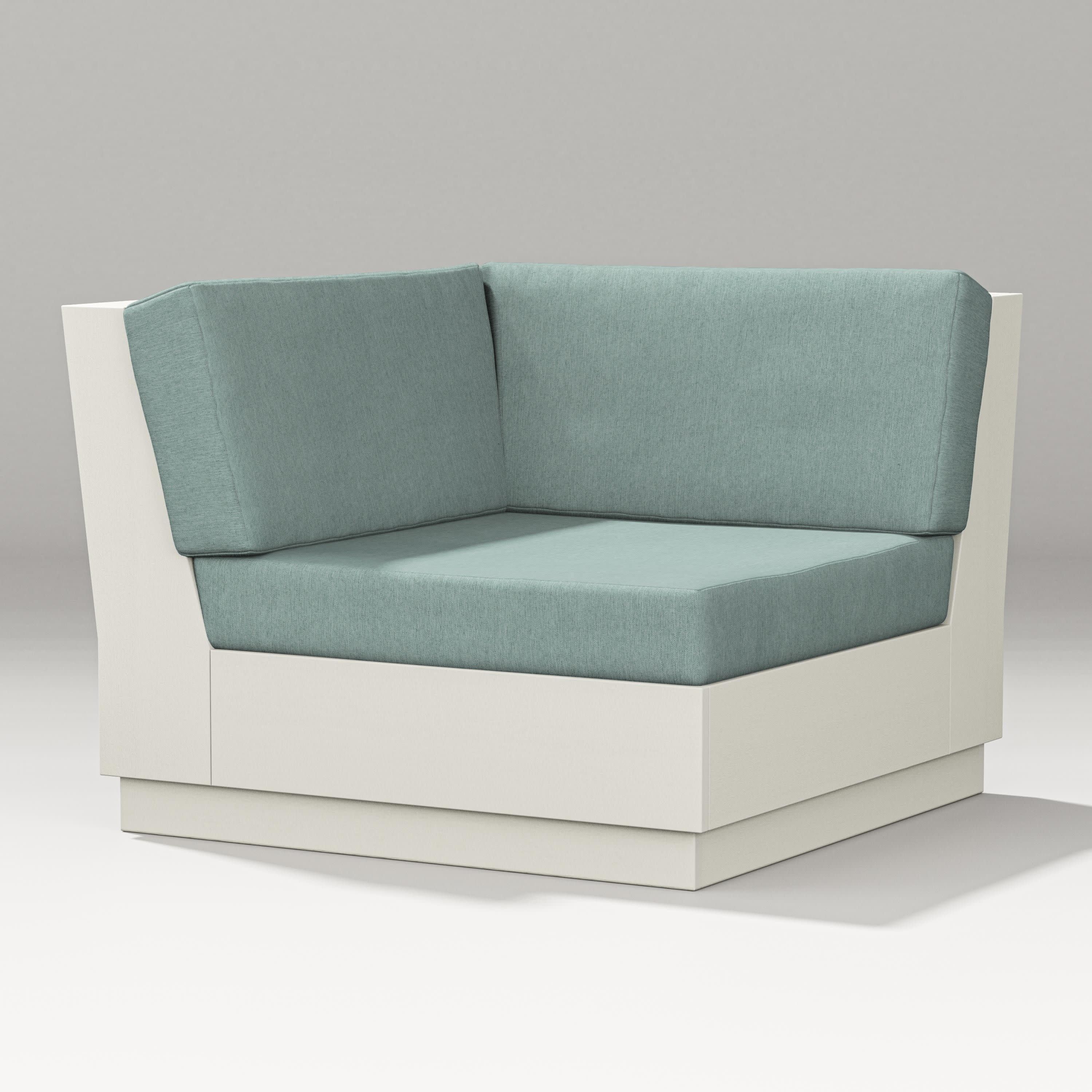 Elevate Modular Corner Chair in Vintage White / Glacier Spa