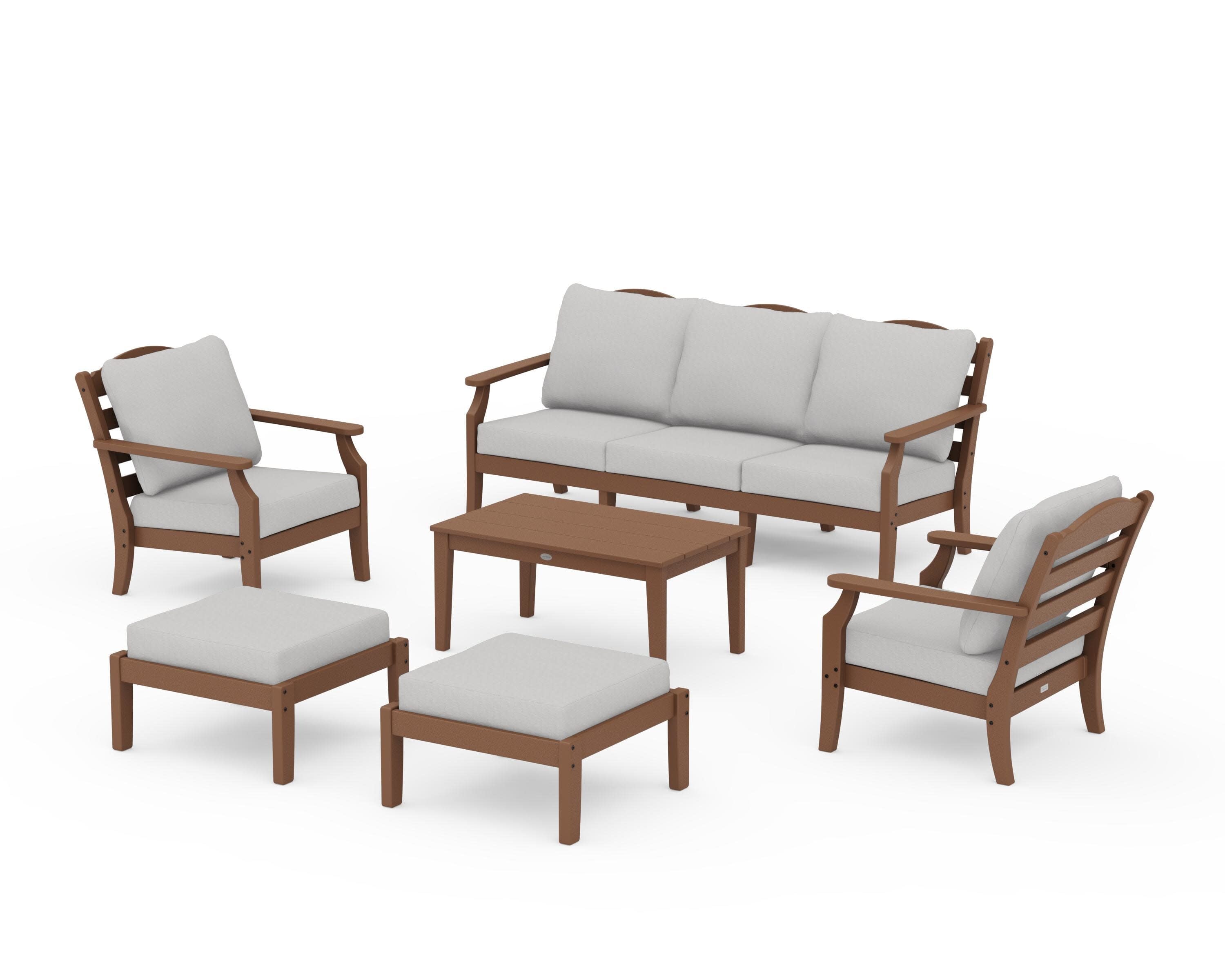 Savannah 6-Piece Lounge Sofa Set in Teak / Diamond in the Rough