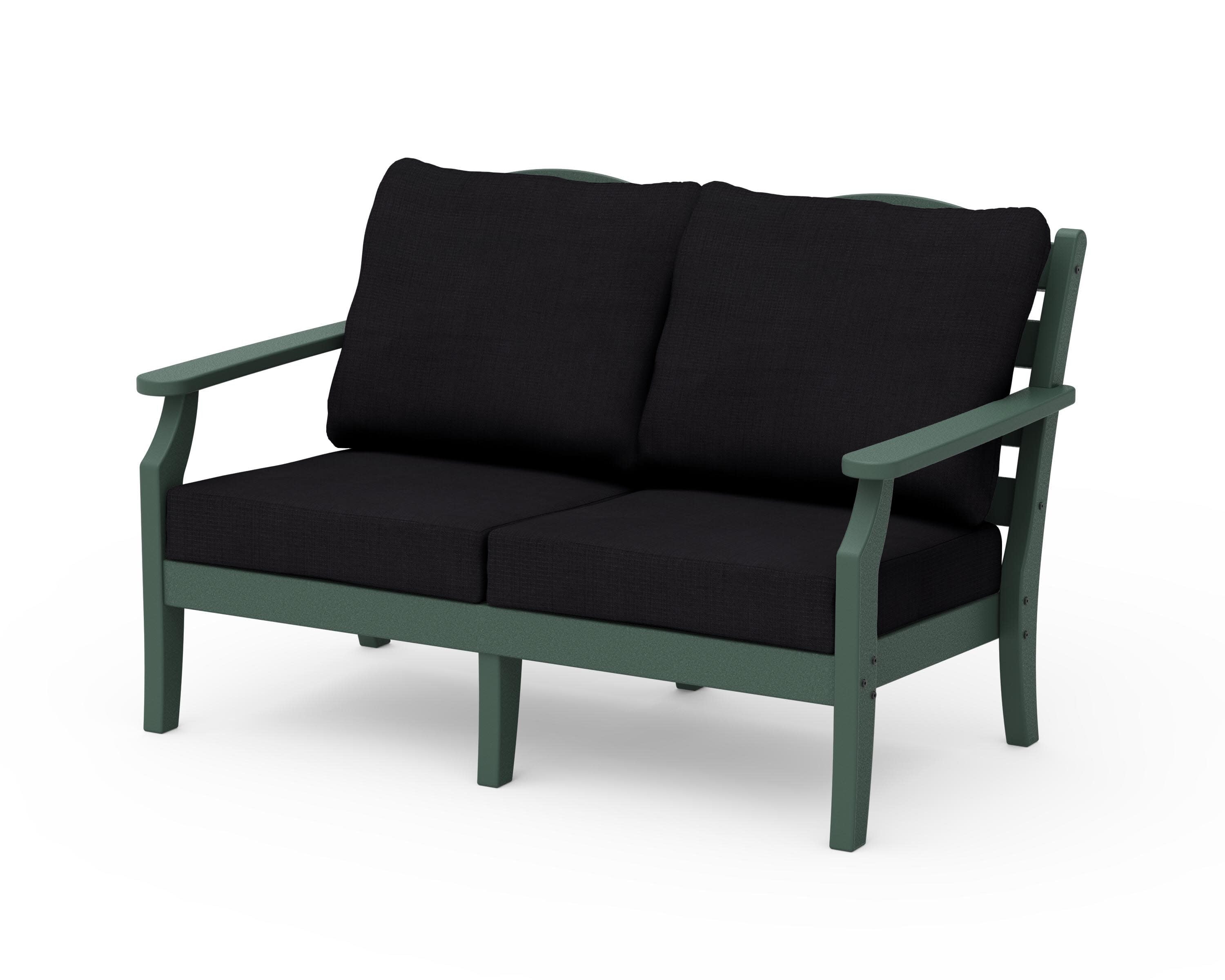 Savannah Deep Seating Loveseat in Green / Midnight Linen