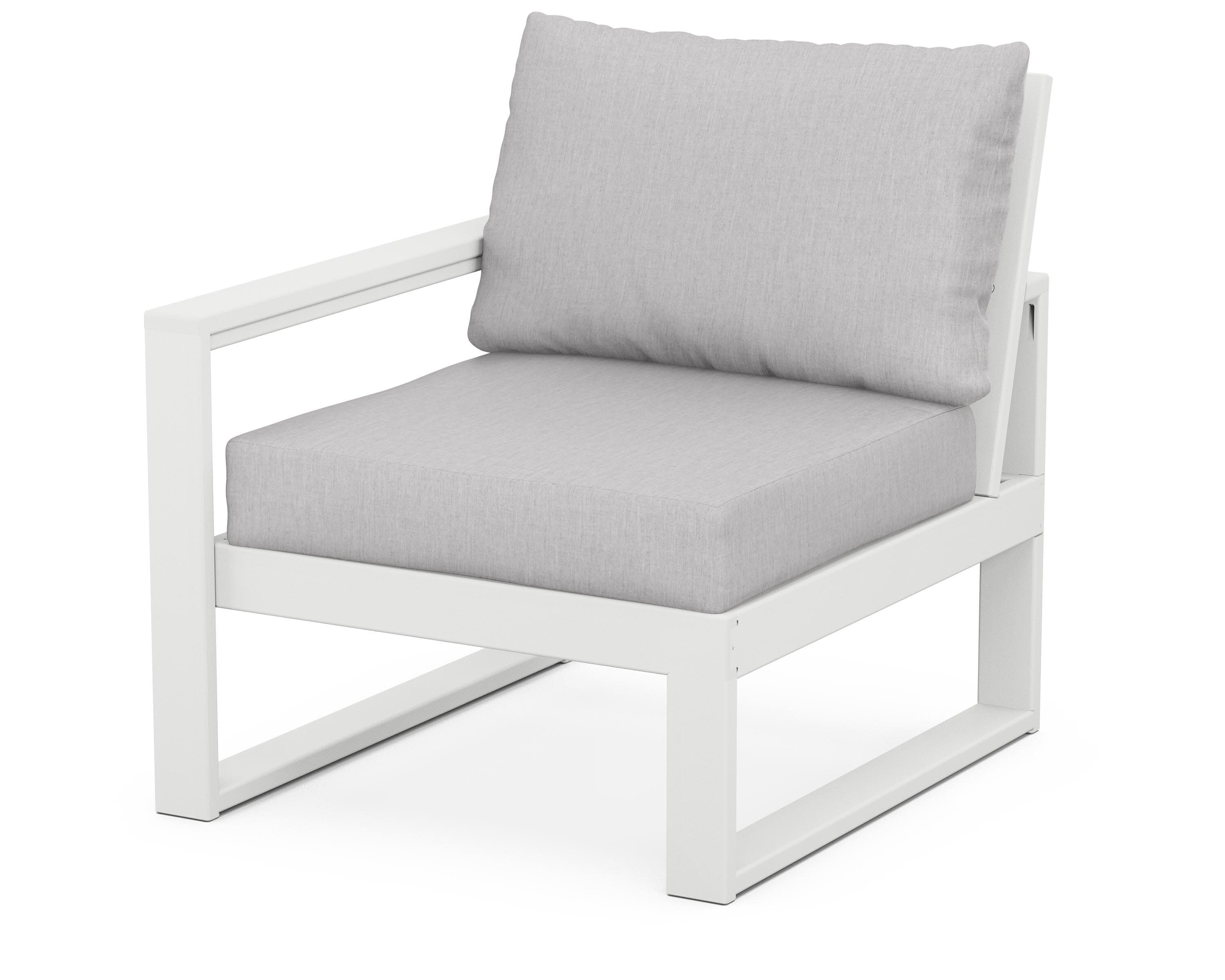 EDGE Modular Left Arm Chair in White / Granite