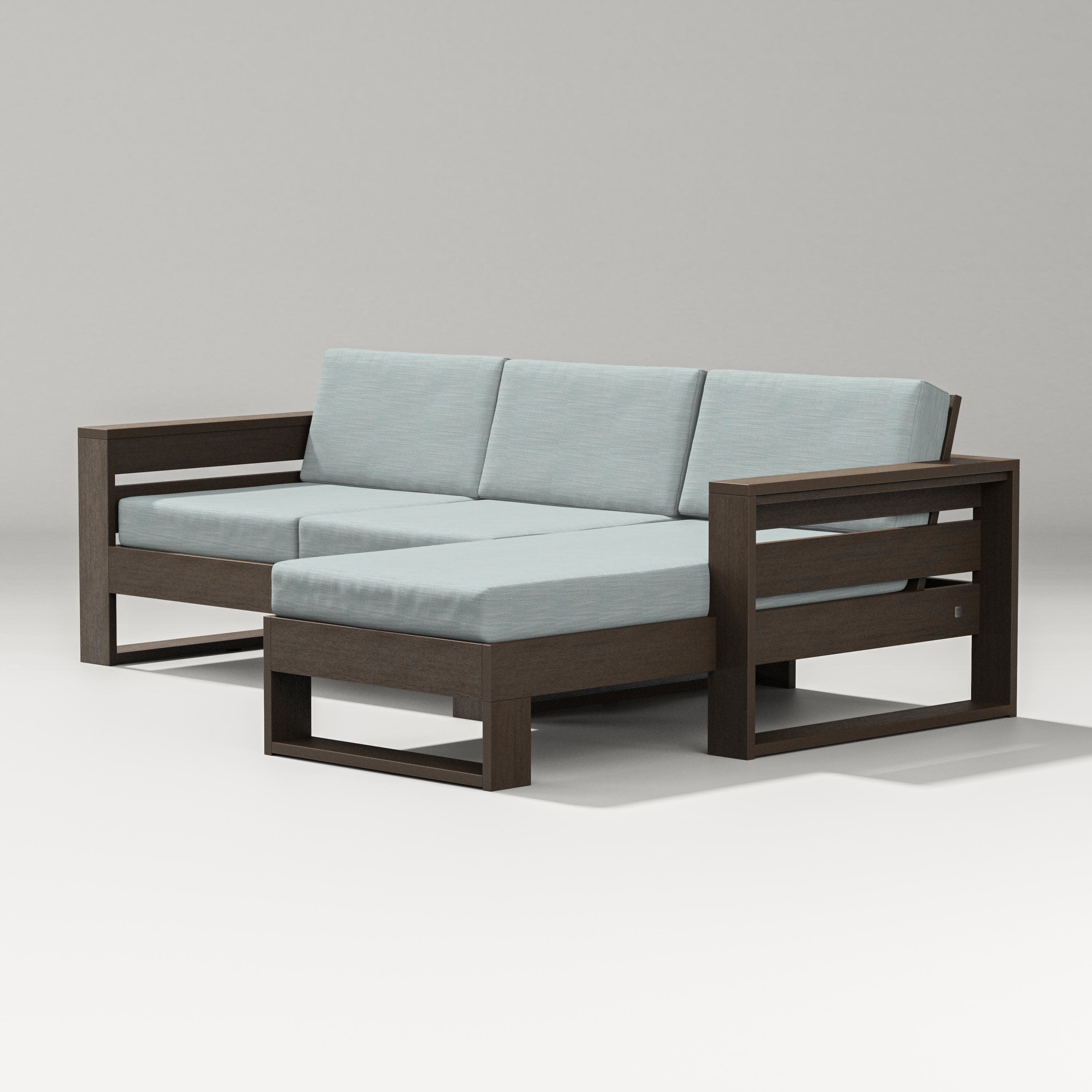 Latitude Right Chaise Sectional in Kona / Soothe Mist