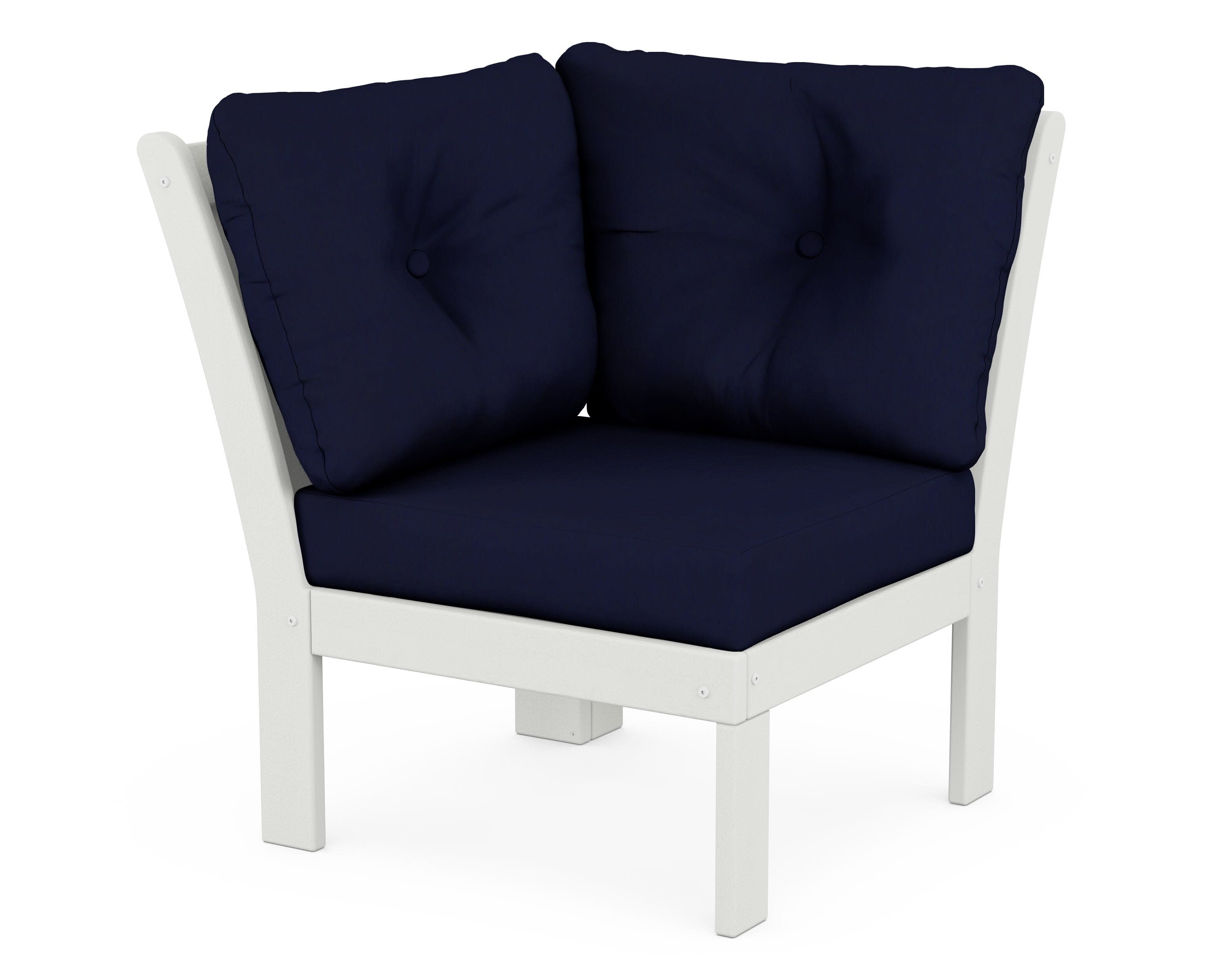 Vineyard Modular Corner Chair in Vintage White / Navy