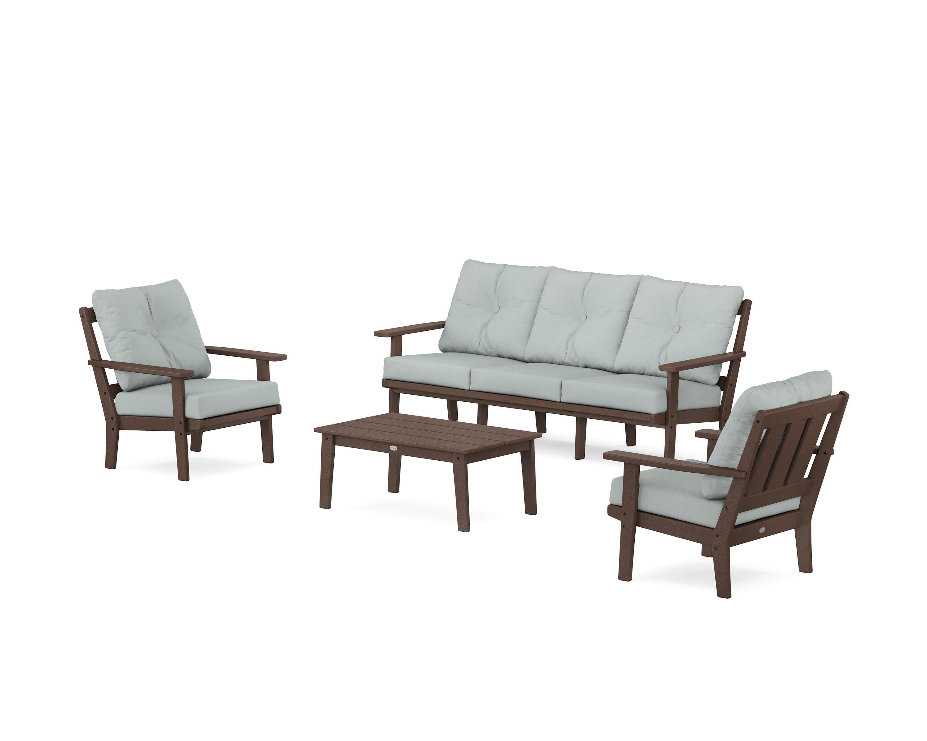 Oxford 4-Piece Deep Seating Set with Sofa in Mahogany / Spa