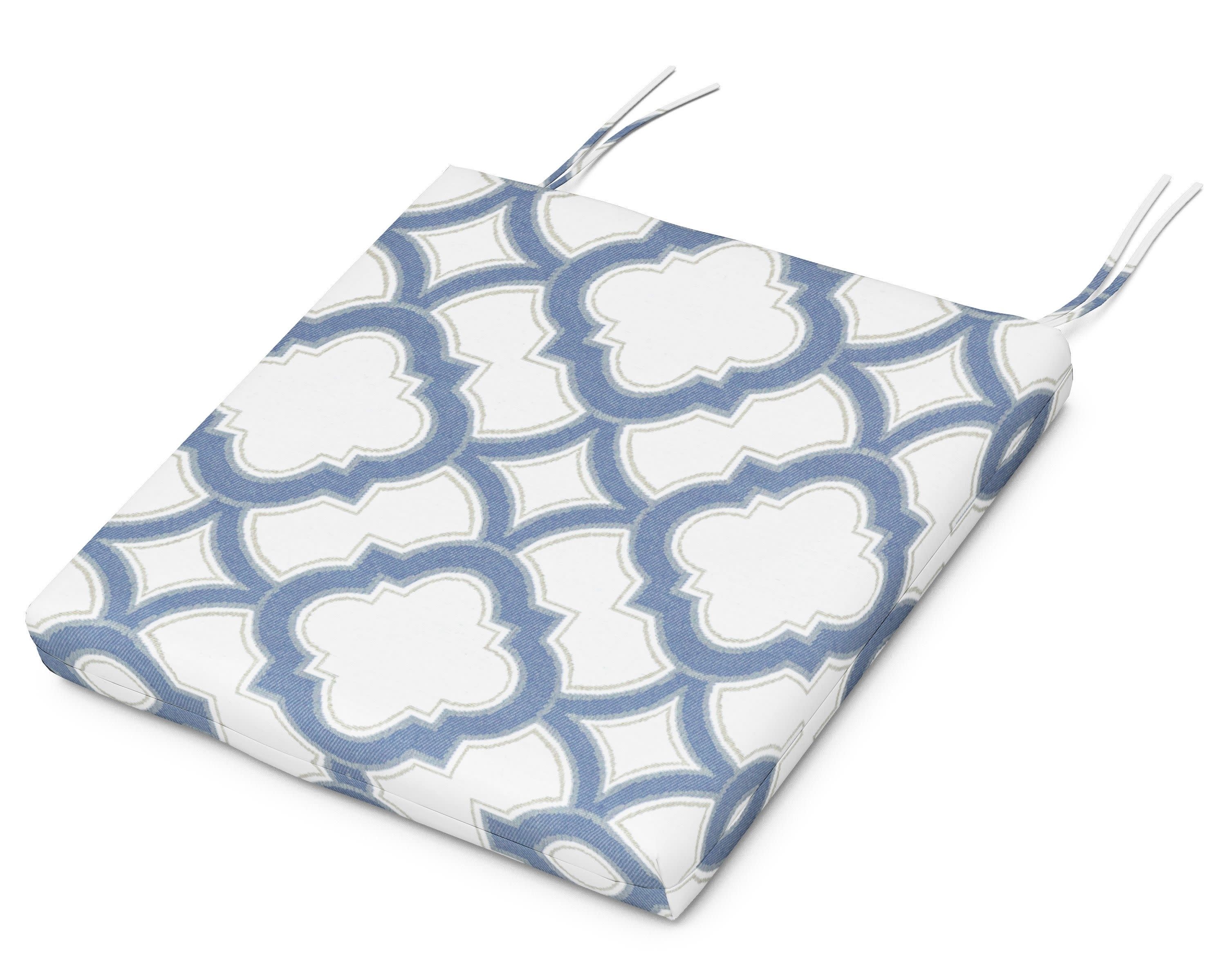 Classic Oversized Adirondack Seat Pad 17.5"D x 22.25"W x 2.5"H in Trellis Sky Blue