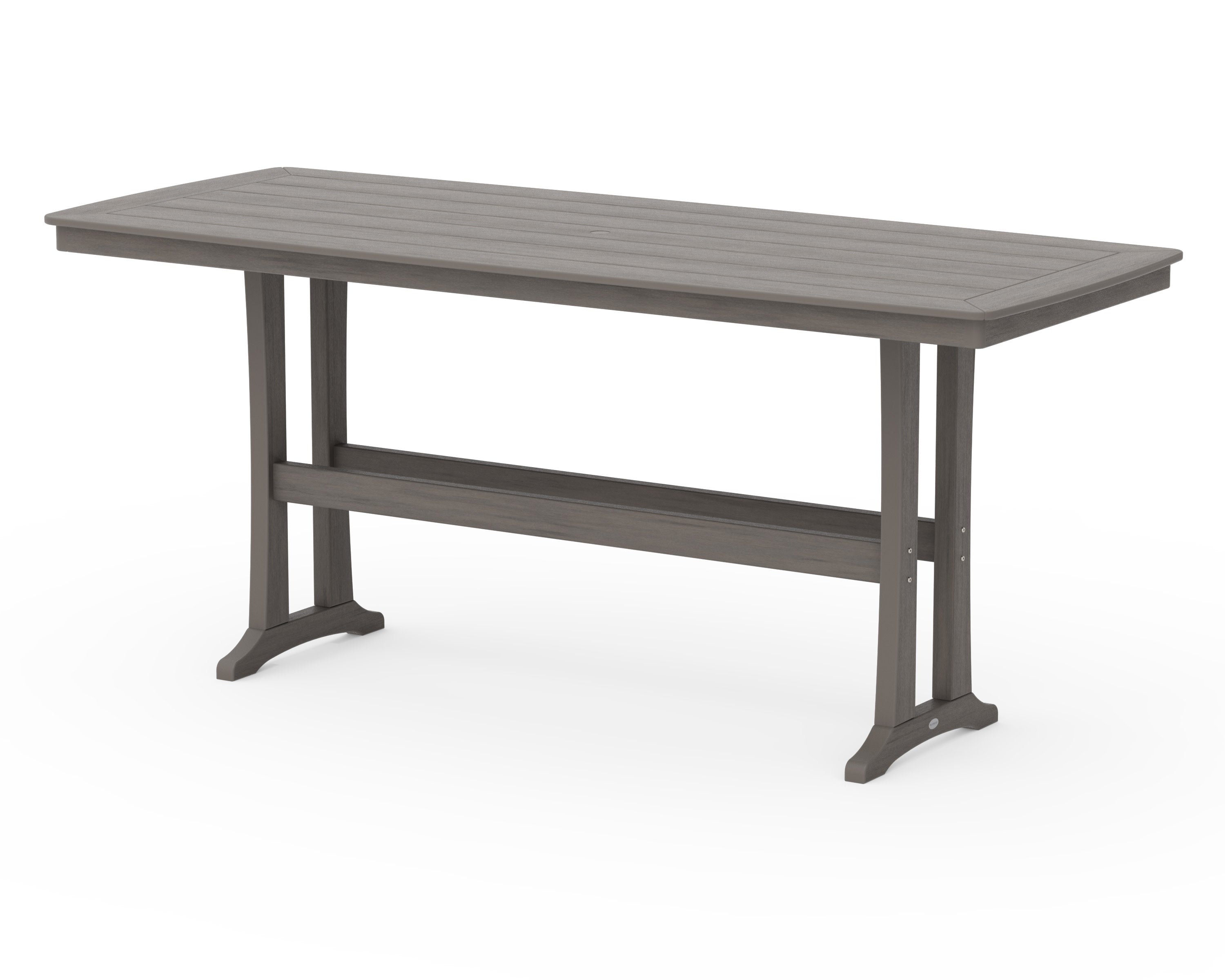 Nautical Trestle 39" x 97" Bar Table in Driftwood