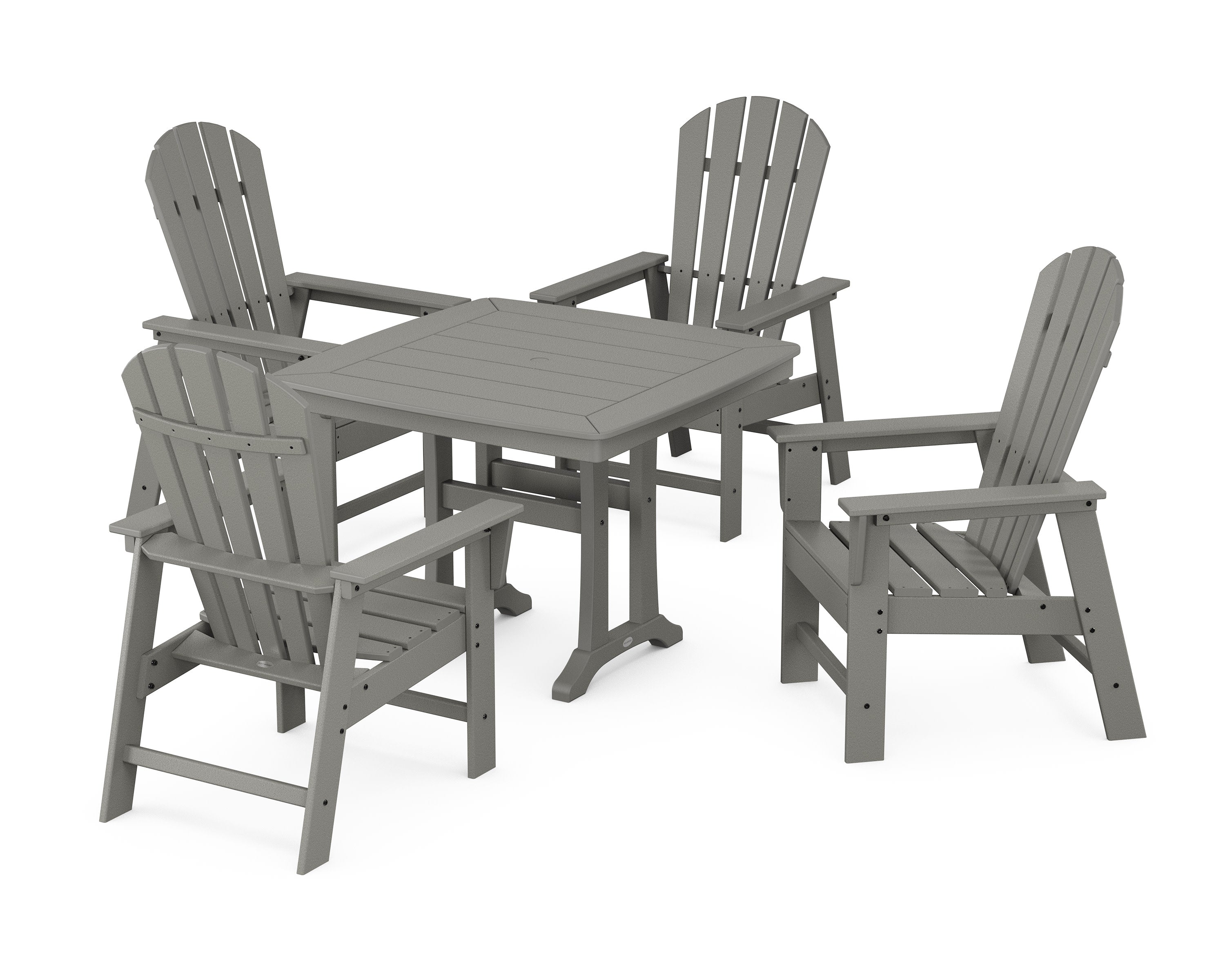 South Beach 5-Piece Dining Set with Trestle Legs in Slate Grey