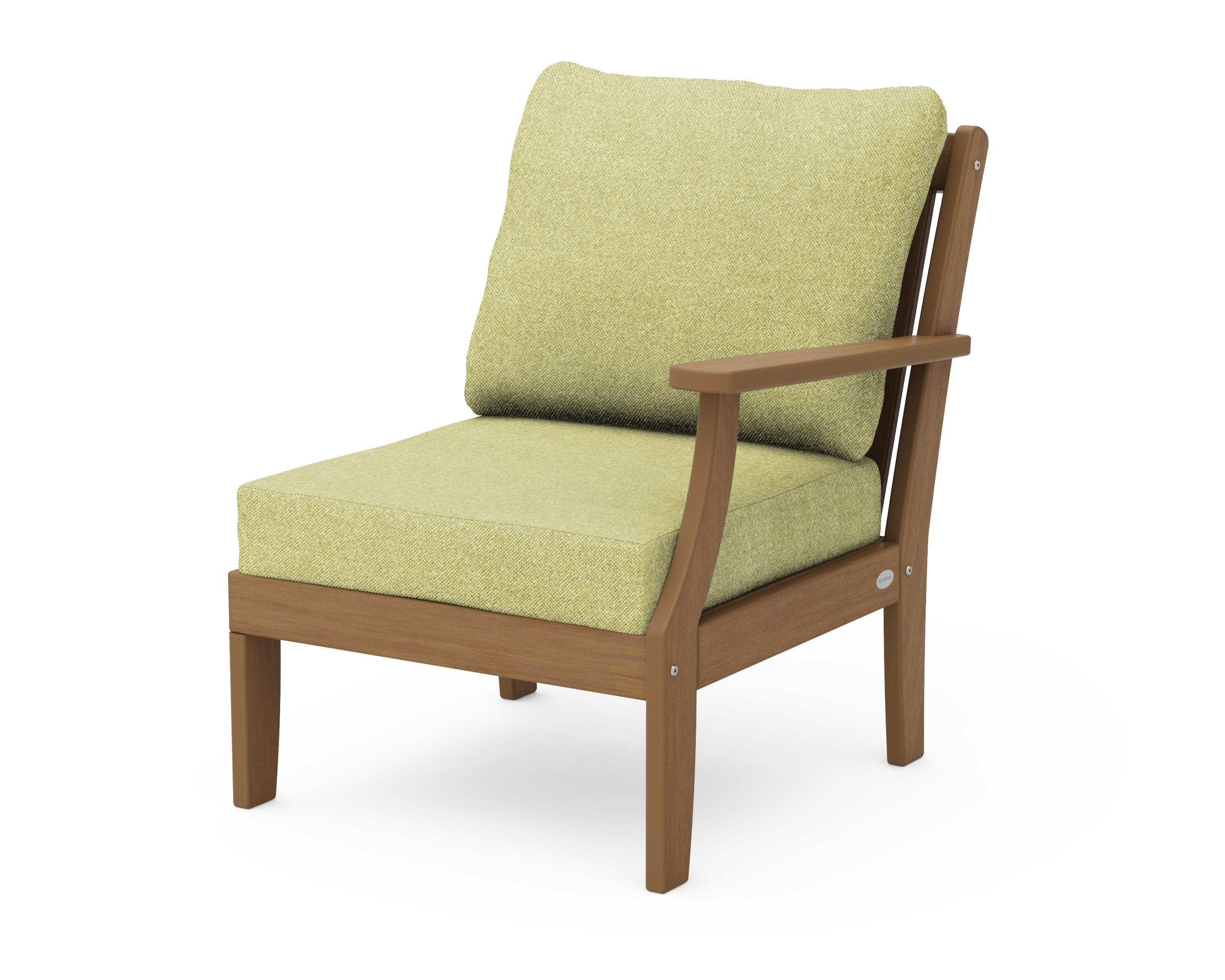 Braxton Modular Right Arm Chair in Natural / Chartreuse Boucle