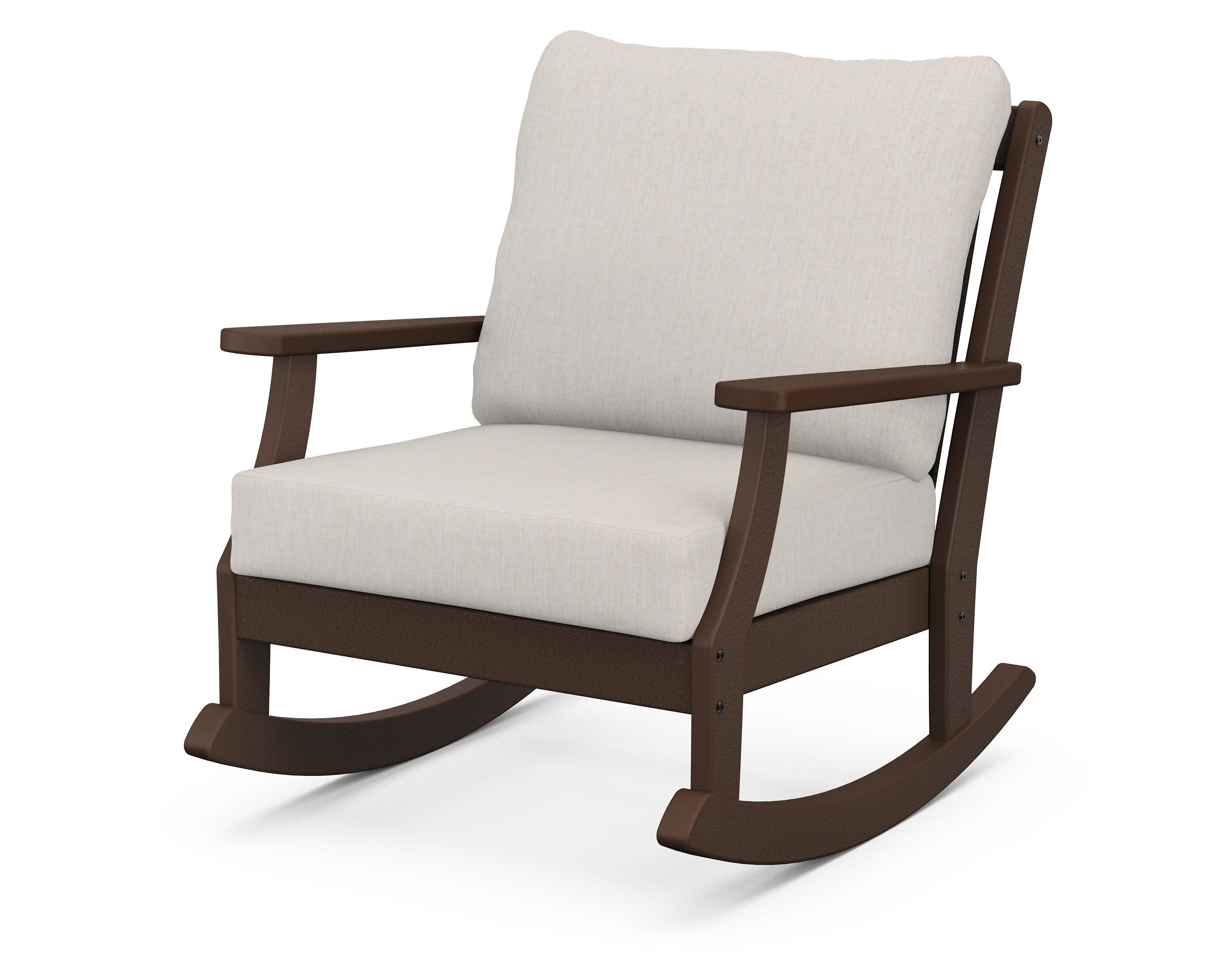 Braxton Deep Seating Rocking Chair in Mahogany / Cast Ash