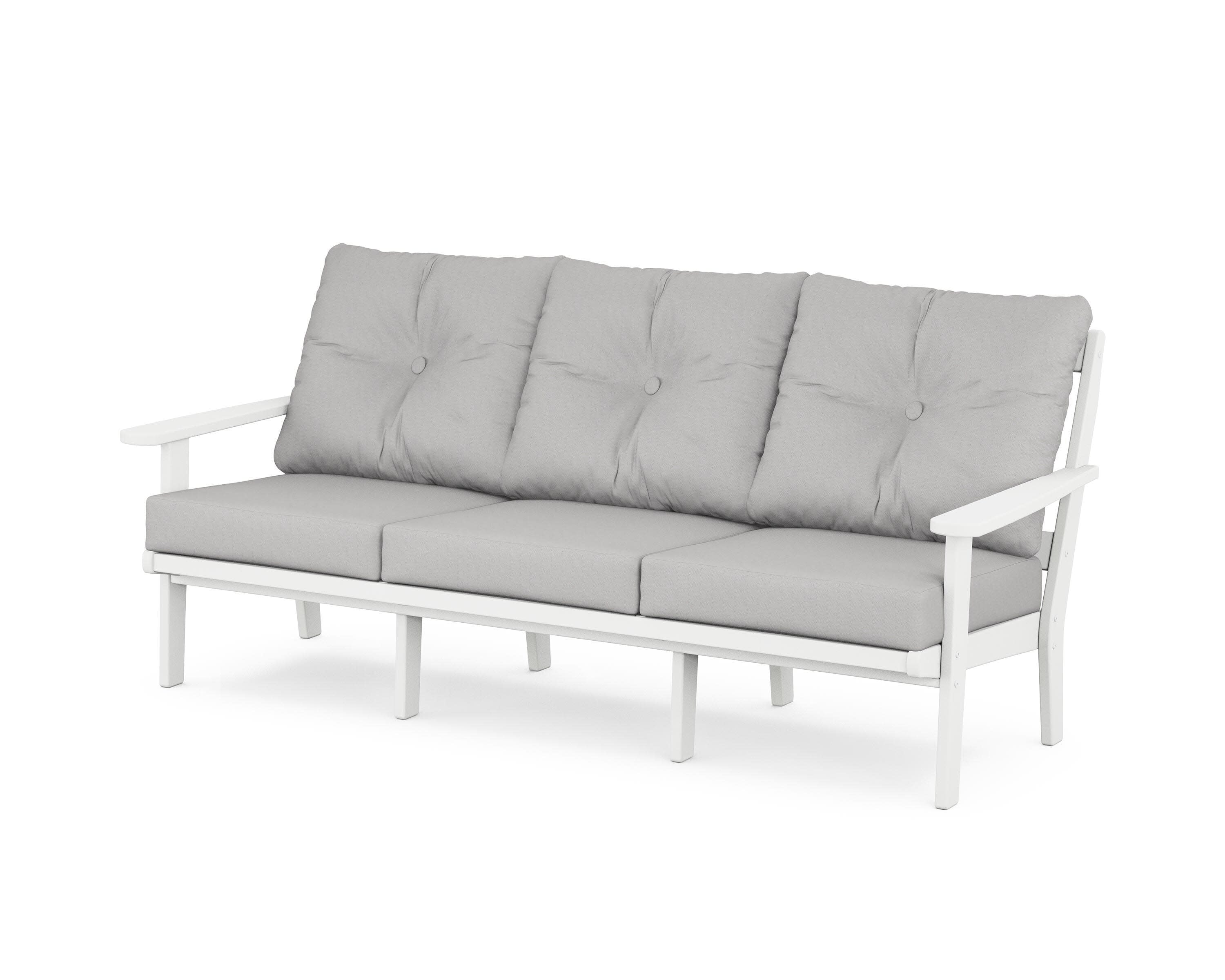Mission Deep Seating Sofa in White / Diamond in the Rough