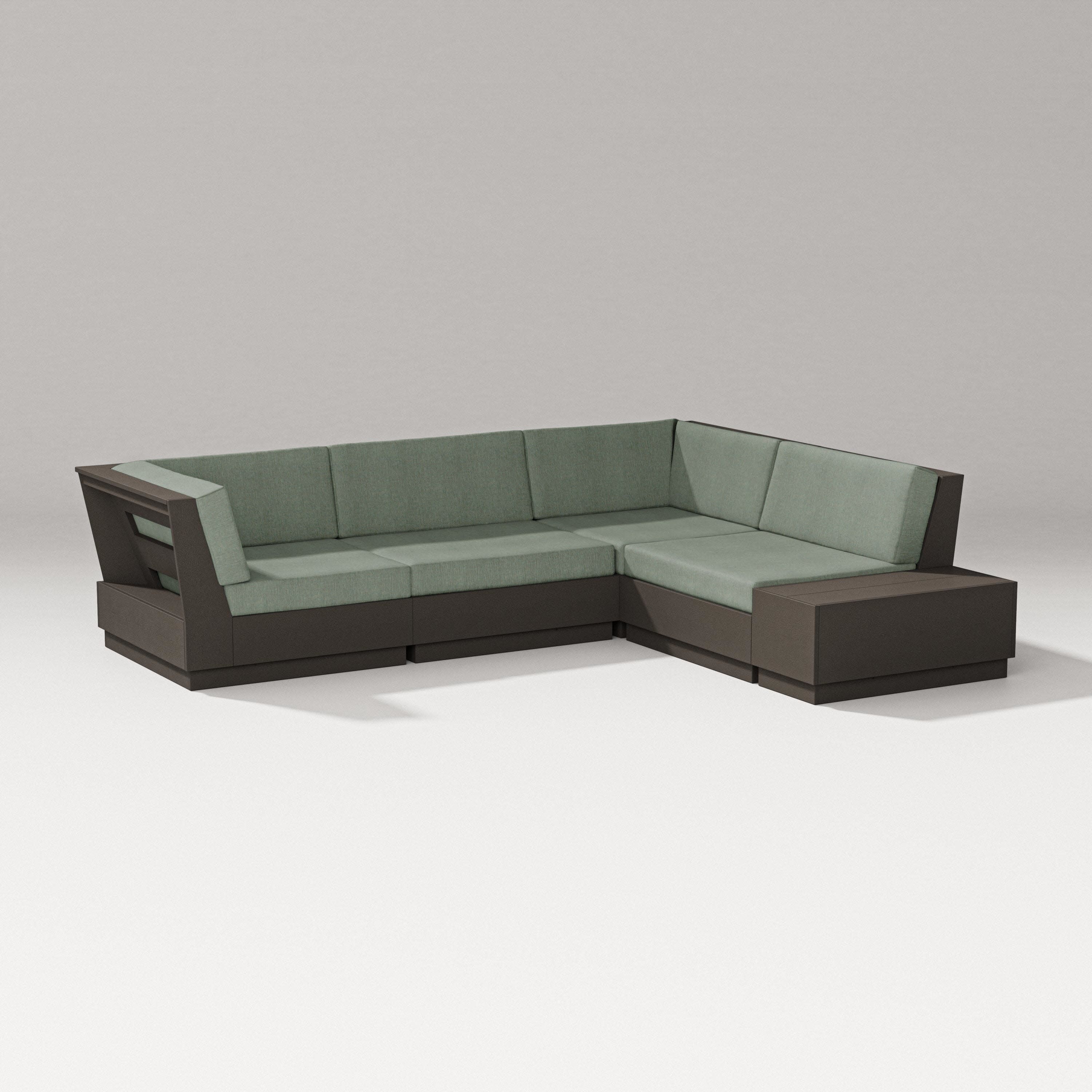 Elevate Corner Sectional in Vintage Coffee / Cast Sage