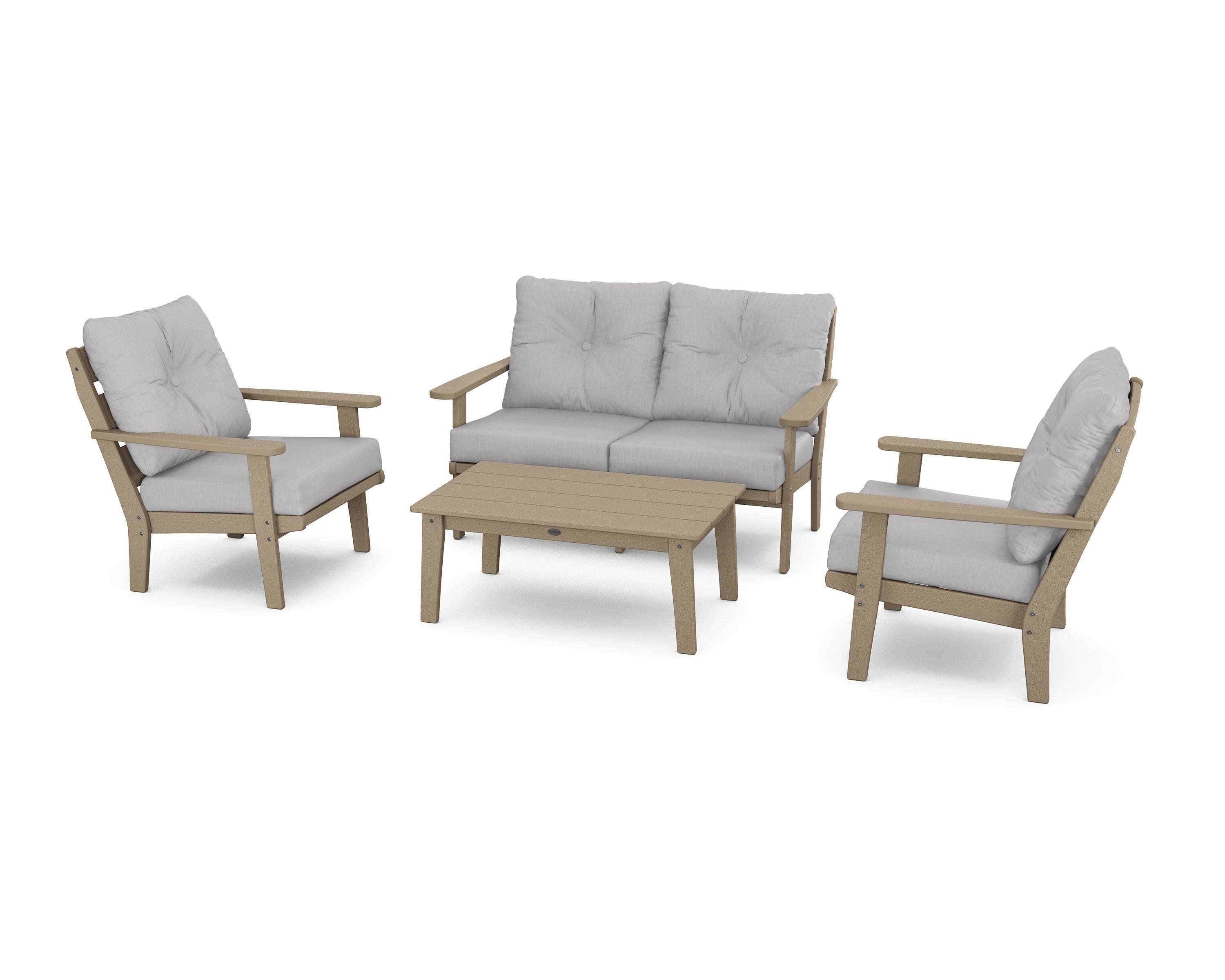 Lakeside 4-Piece Deep Seating Set in Vintage Sahara / Granite