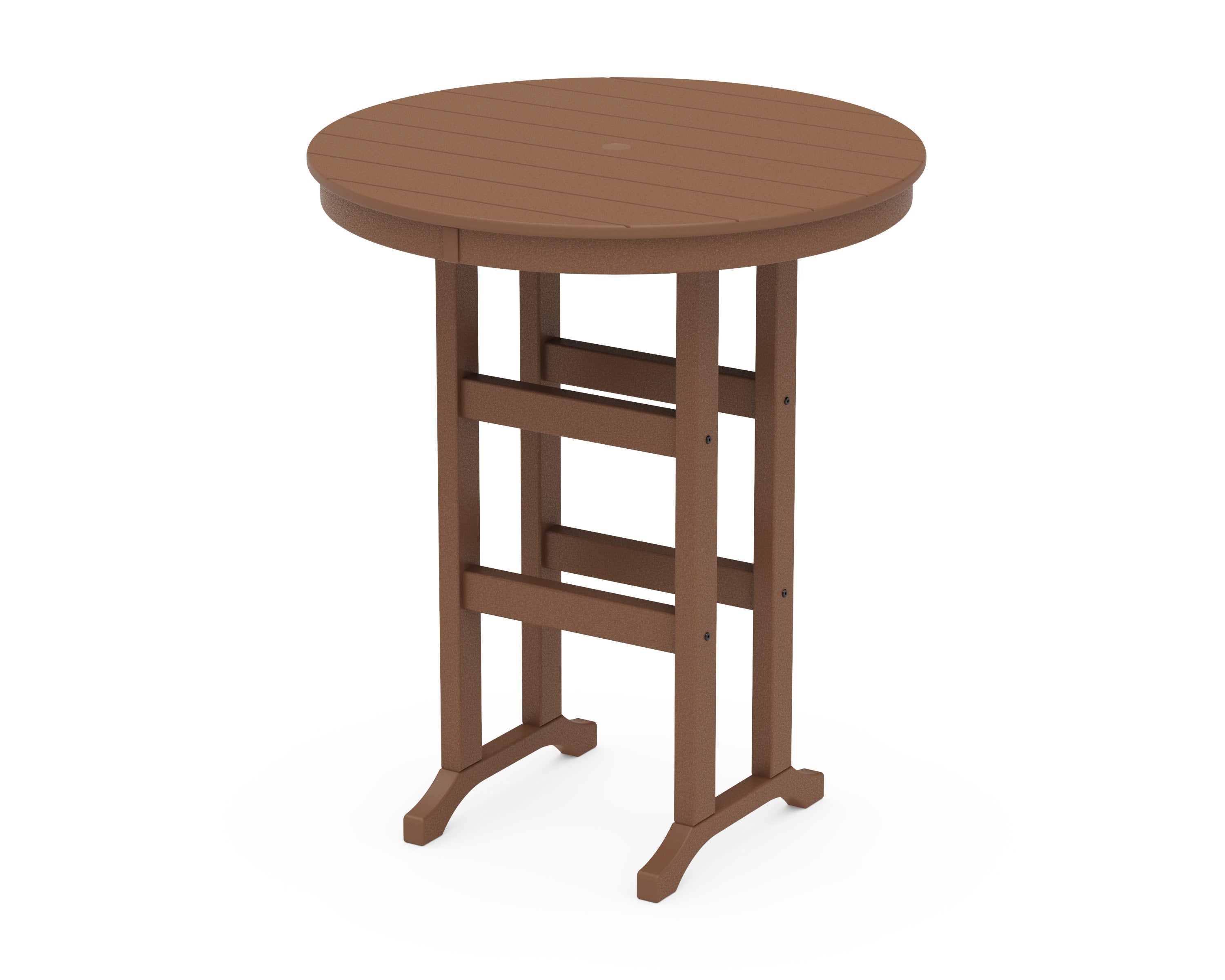 36" Round Farmhouse Bar Table in Teak