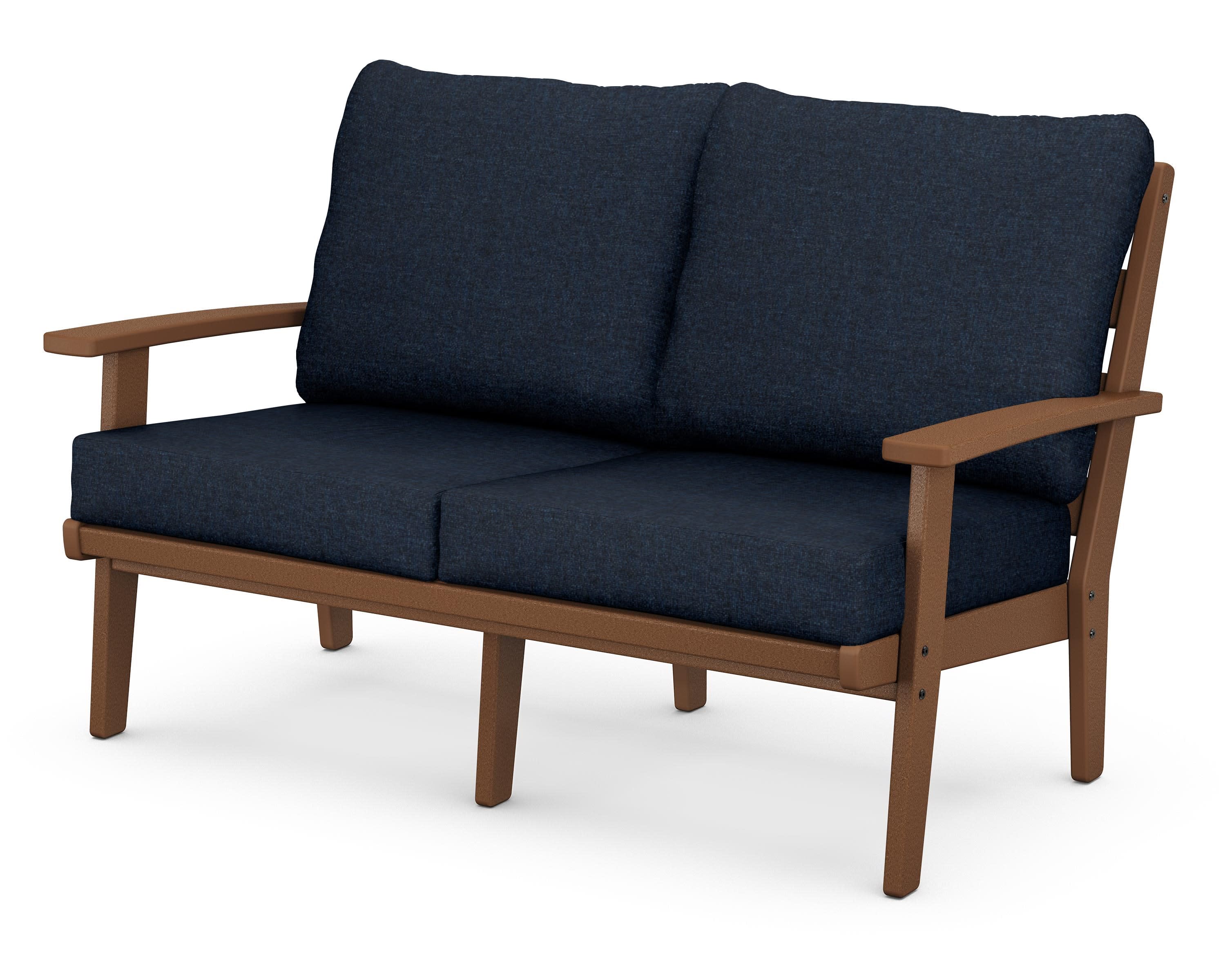 Grant Park Deep Seating Loveseat in Teak / Marine Indigo
