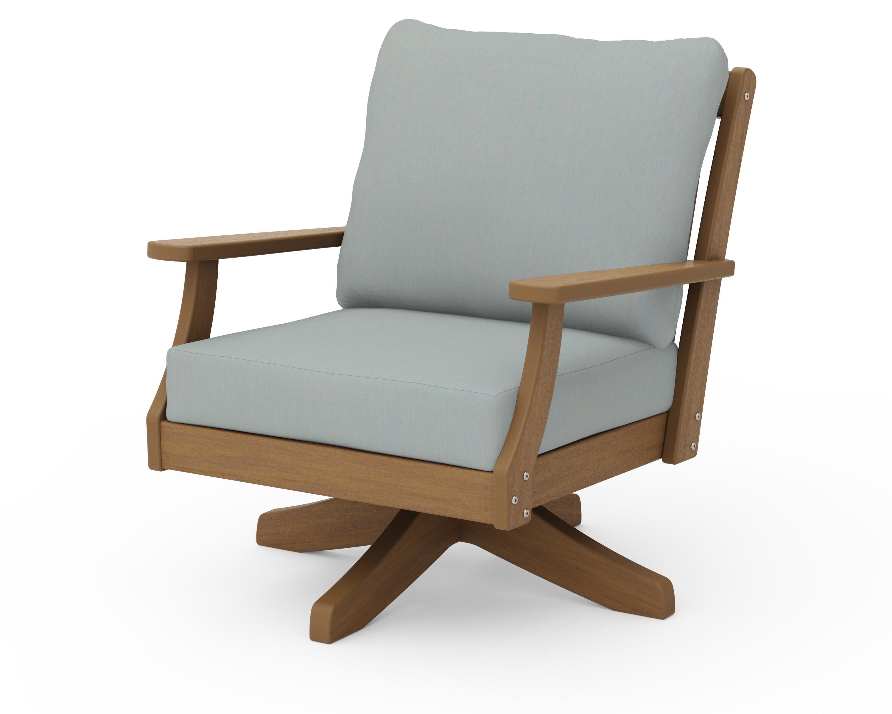 Braxton Deep Seating Swivel Chair in Natural / Spa