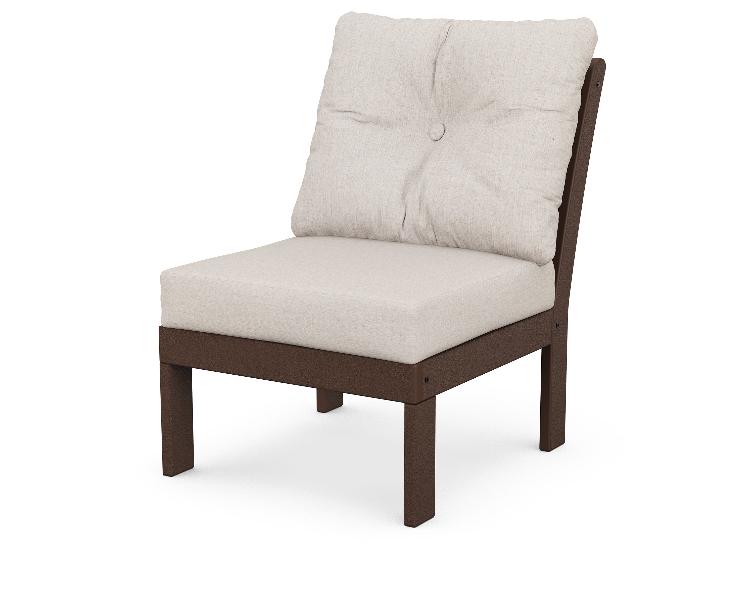 Vineyard Modular Armless Chair in Mahogany / Cast Ash