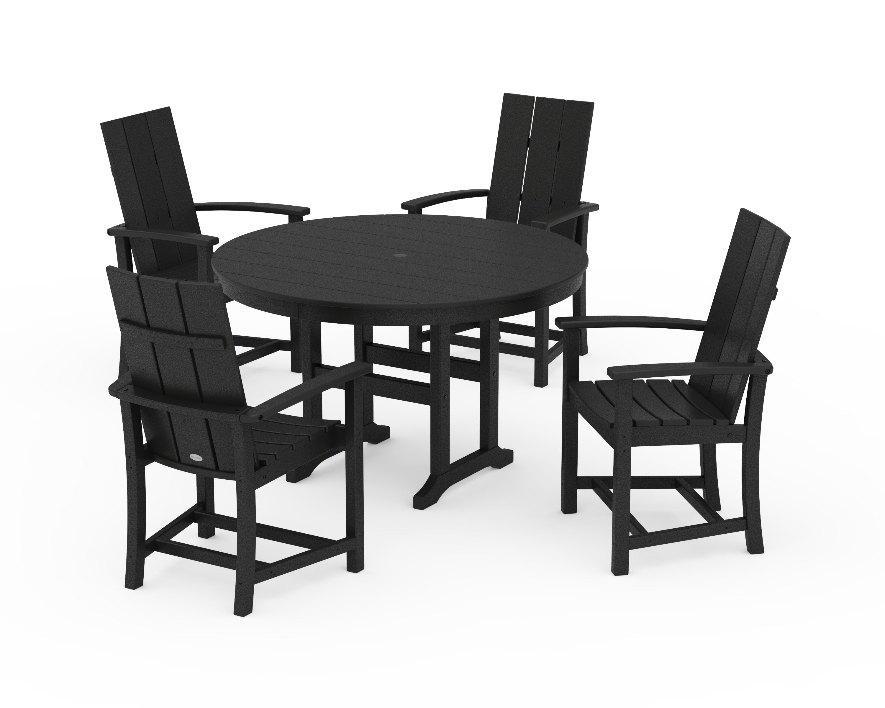 Modern Adirondack 5-Piece Round Farmhouse Dining Set in Black