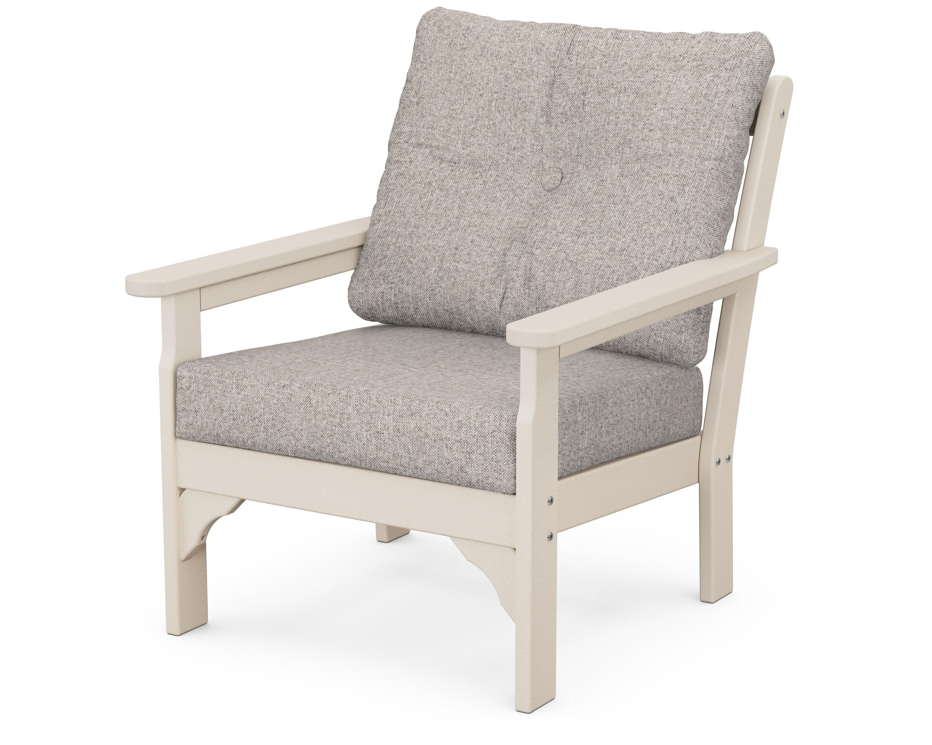 Vineyard Deep Seating Chair in Sand / Weathered Tweed