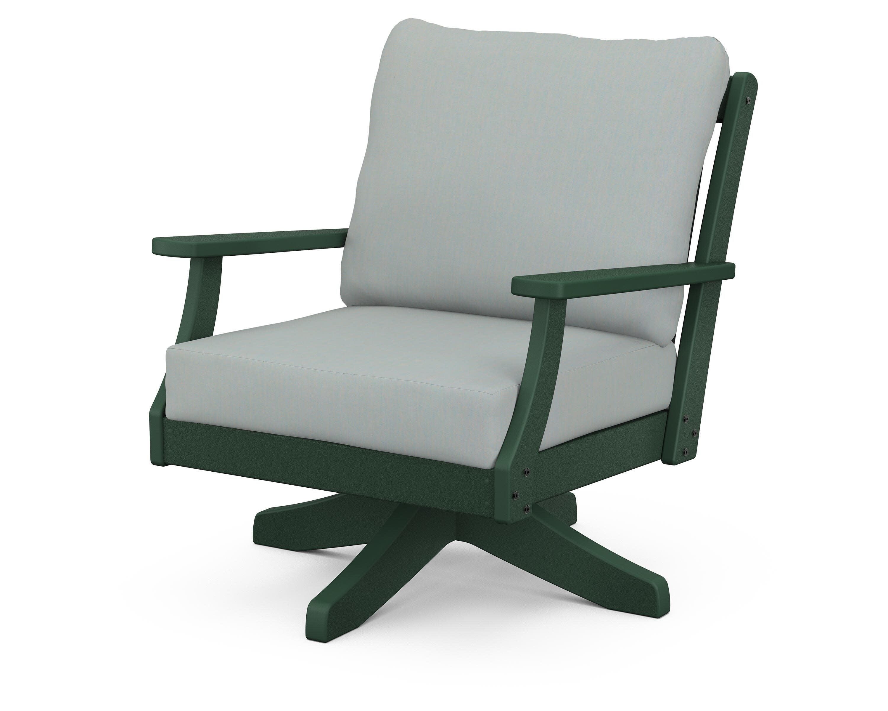 Braxton Deep Seating Swivel Chair in Green / Spa