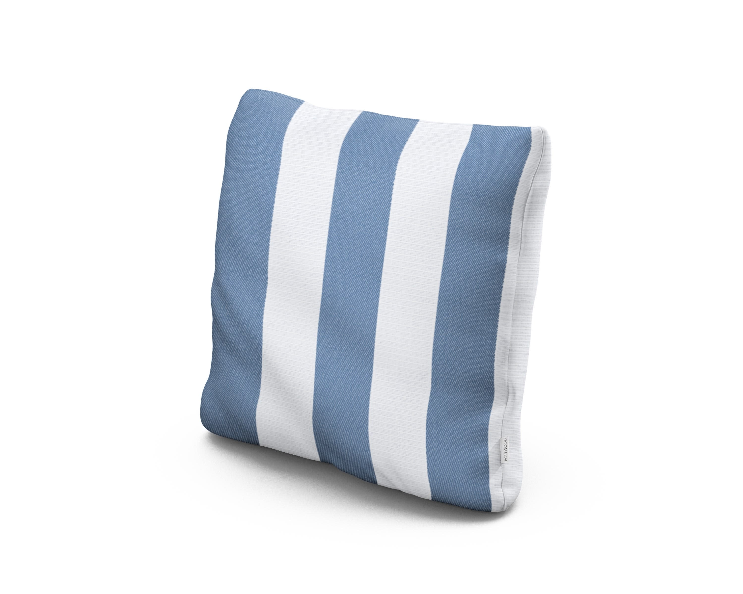 18" Outdoor Throw Pillow in Cabana Stripe Sky Blue