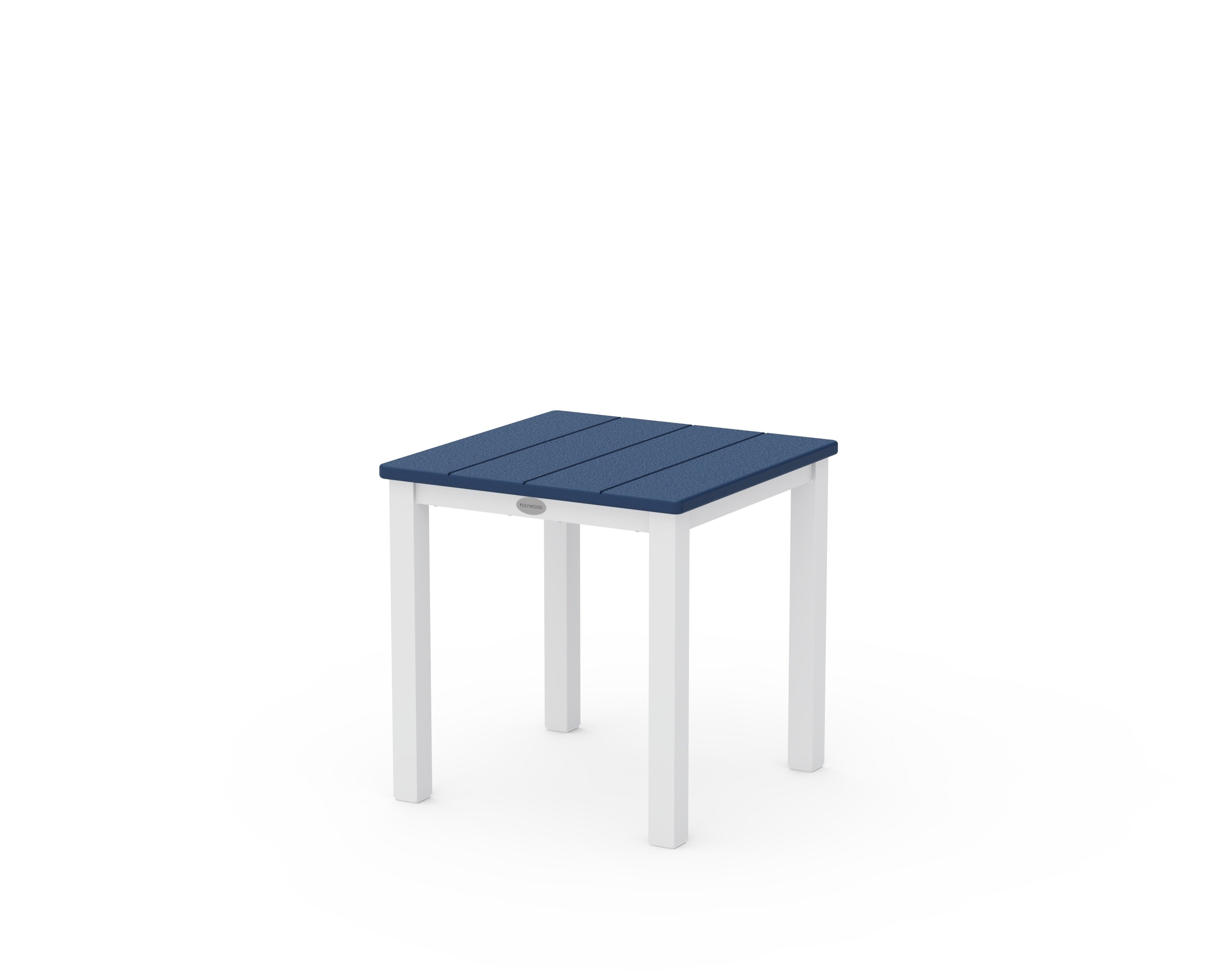 Main Street 18" Side Table in White / Navy