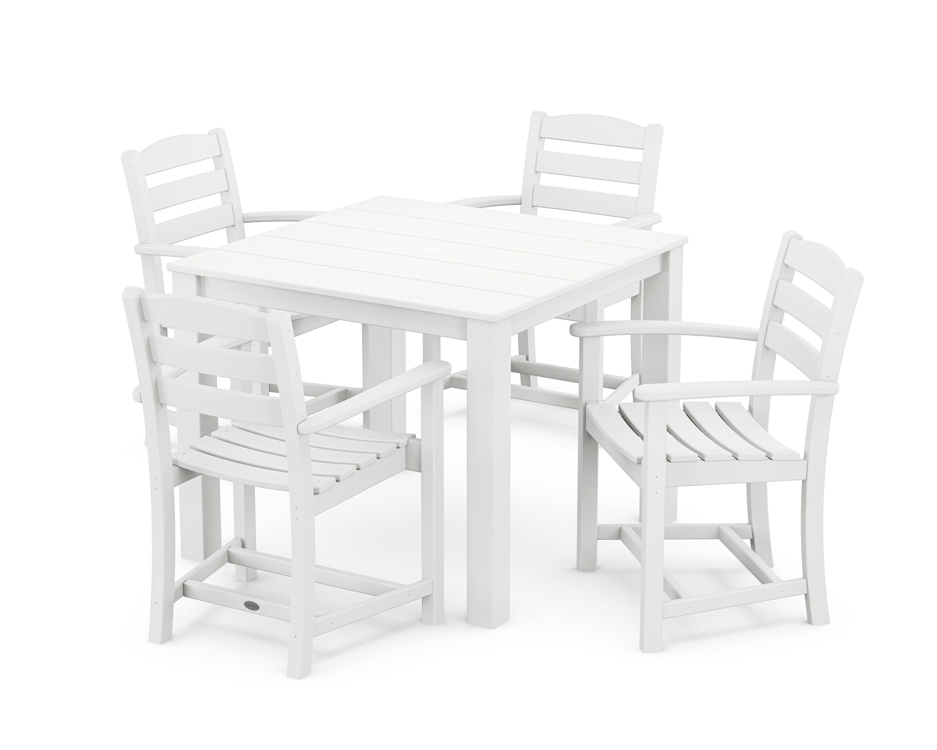 La Casa Cafe' 5-Piece Parsons Dining Set in White