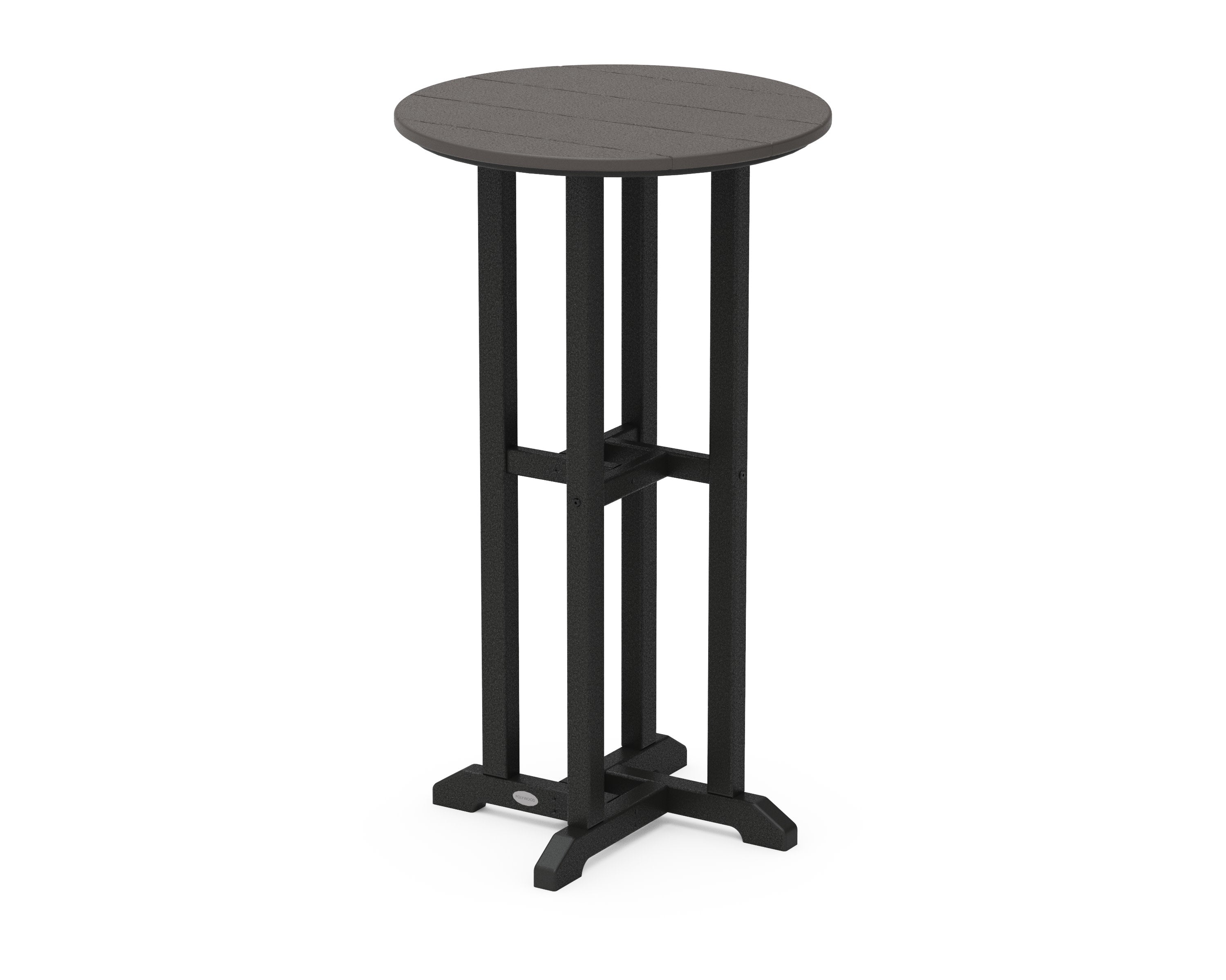 Contempo 24" Round Bar Table in Black / Vintage Coffee