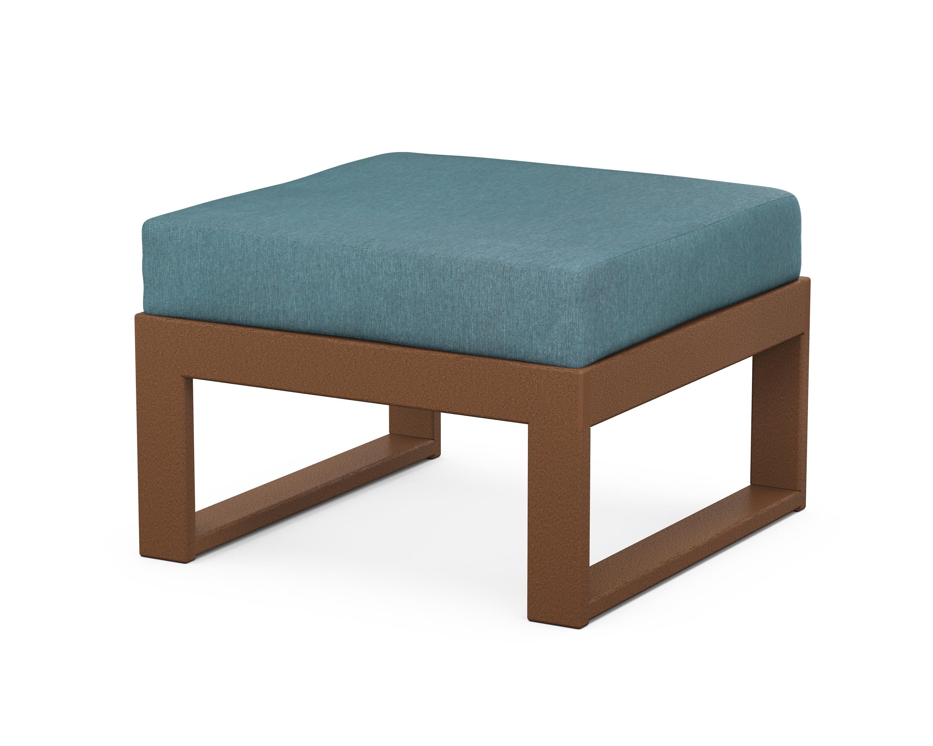 Modular Ottoman - Modern in Teak / Ocean Teal