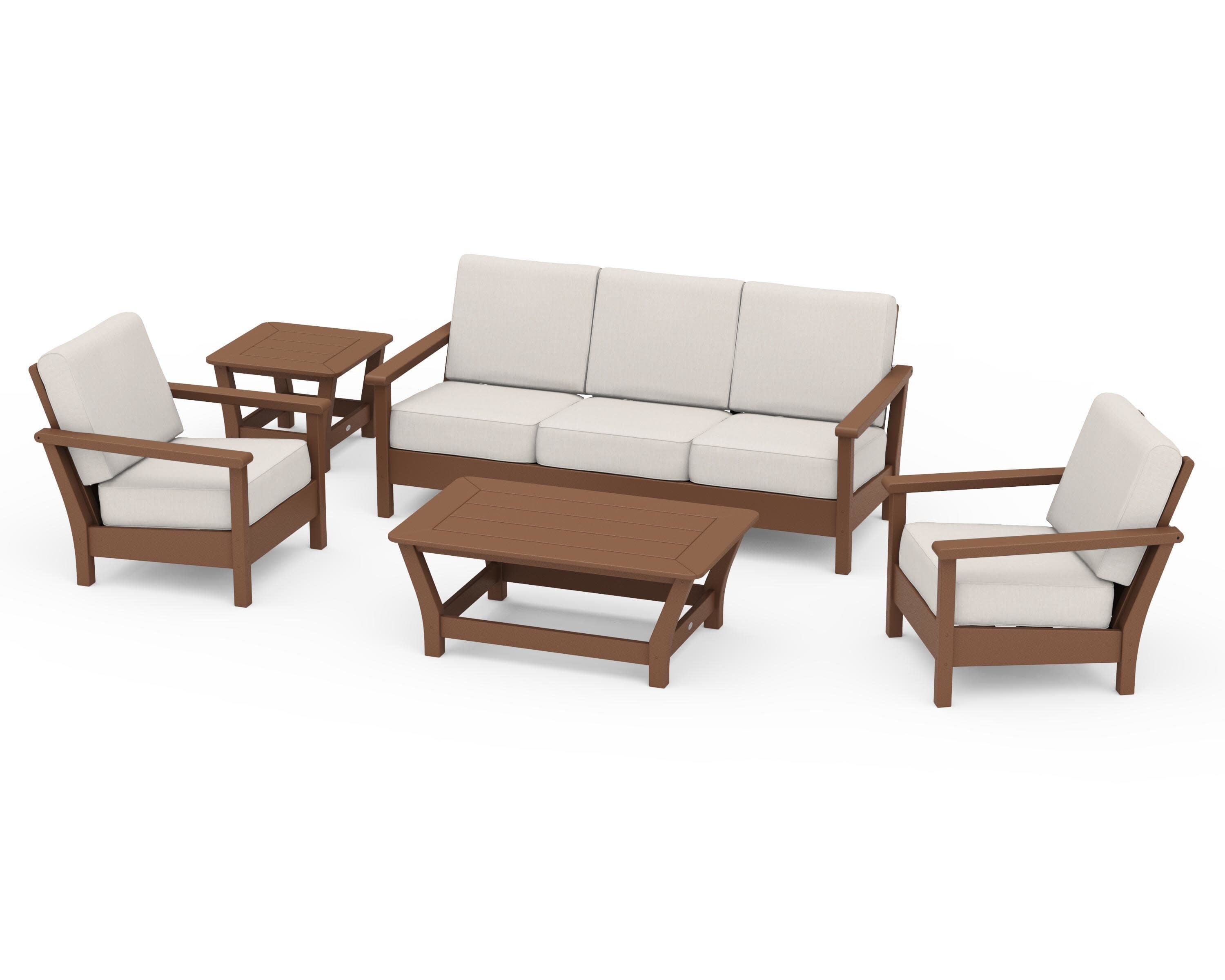 Harbour 5-Piece Deep Seating Set in Teak / Cast Ash