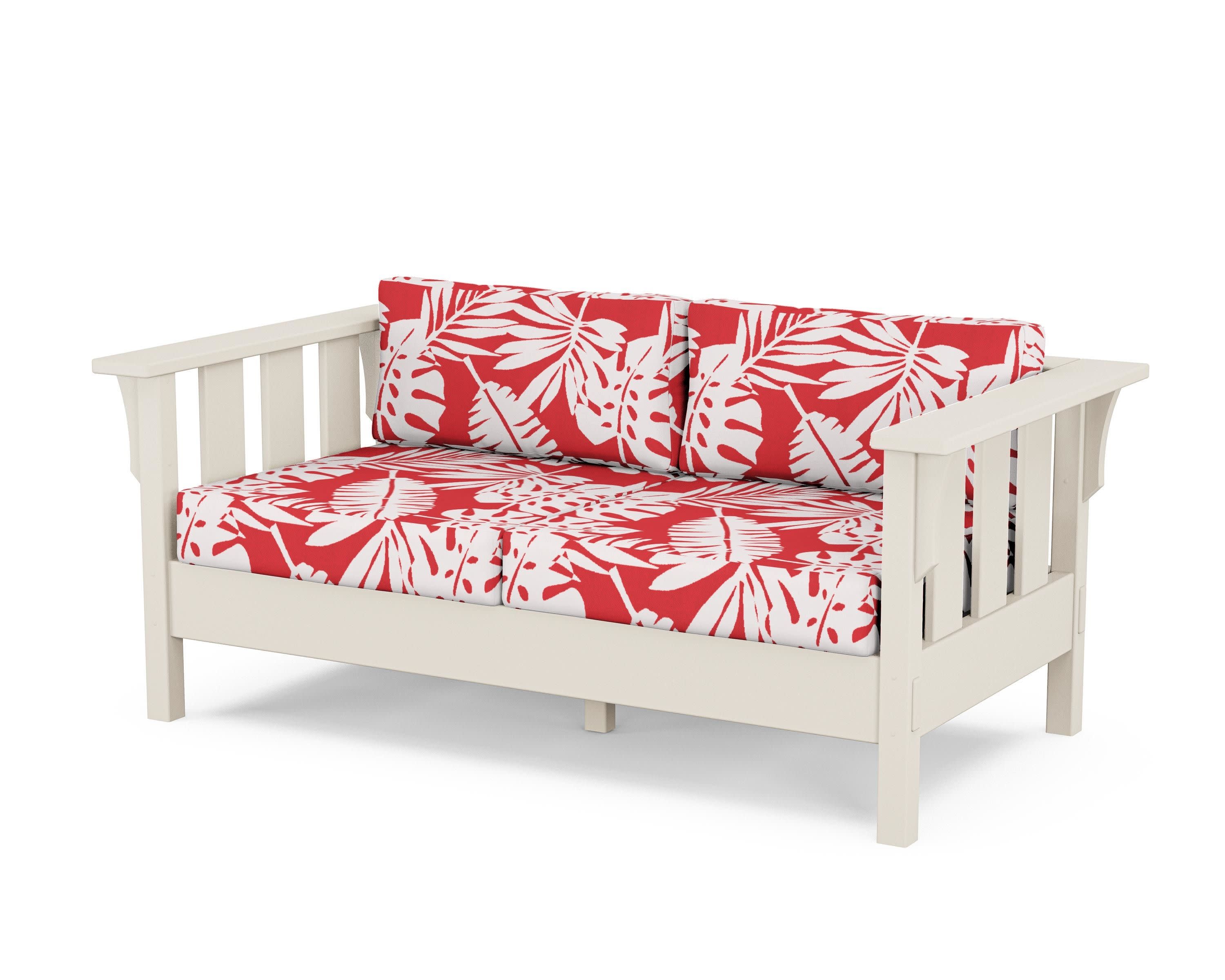 Acadia Deep Seating Loveseat in Sand / Leaf Crimson