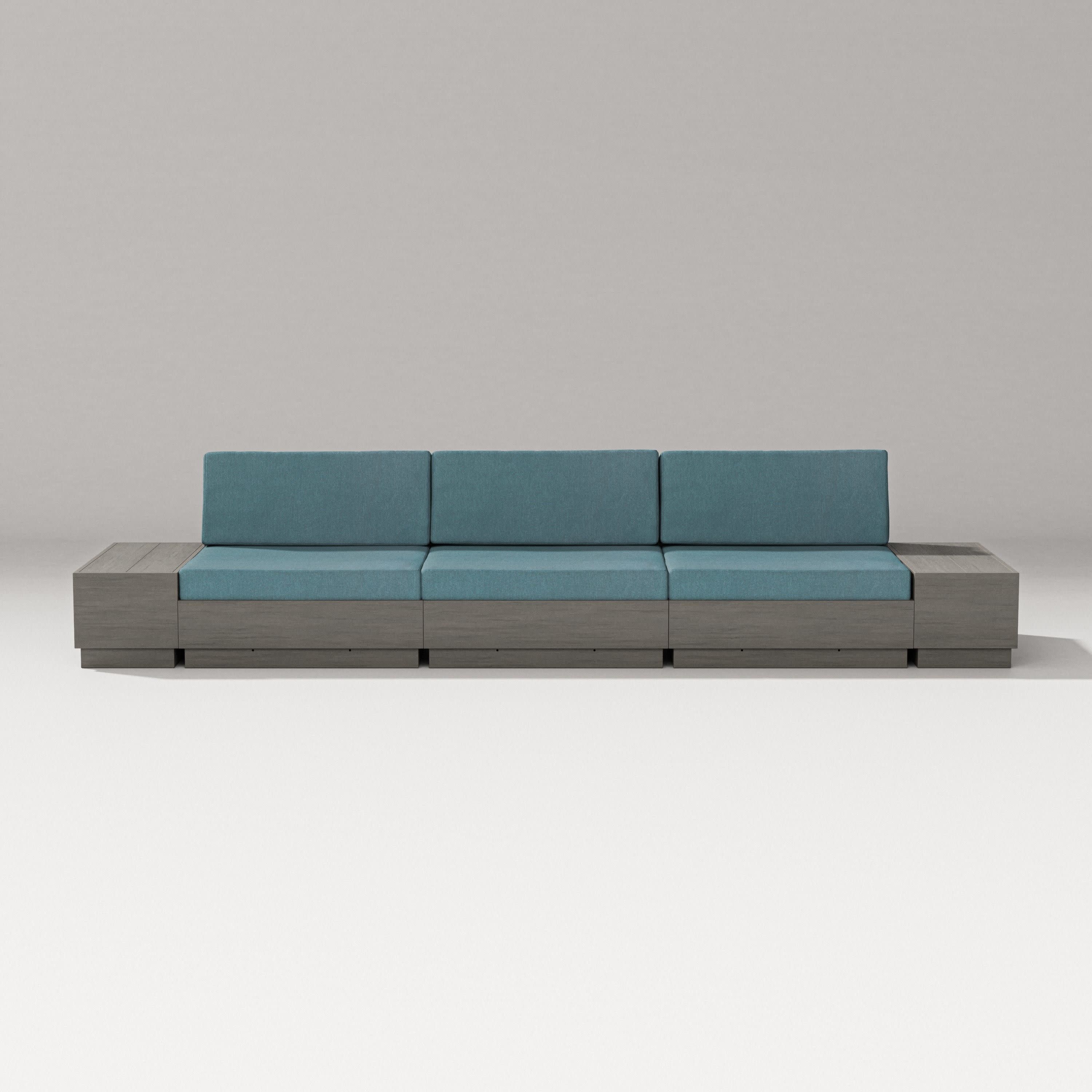 Elevate Straight Sectional in Driftwood / Ocean Teal