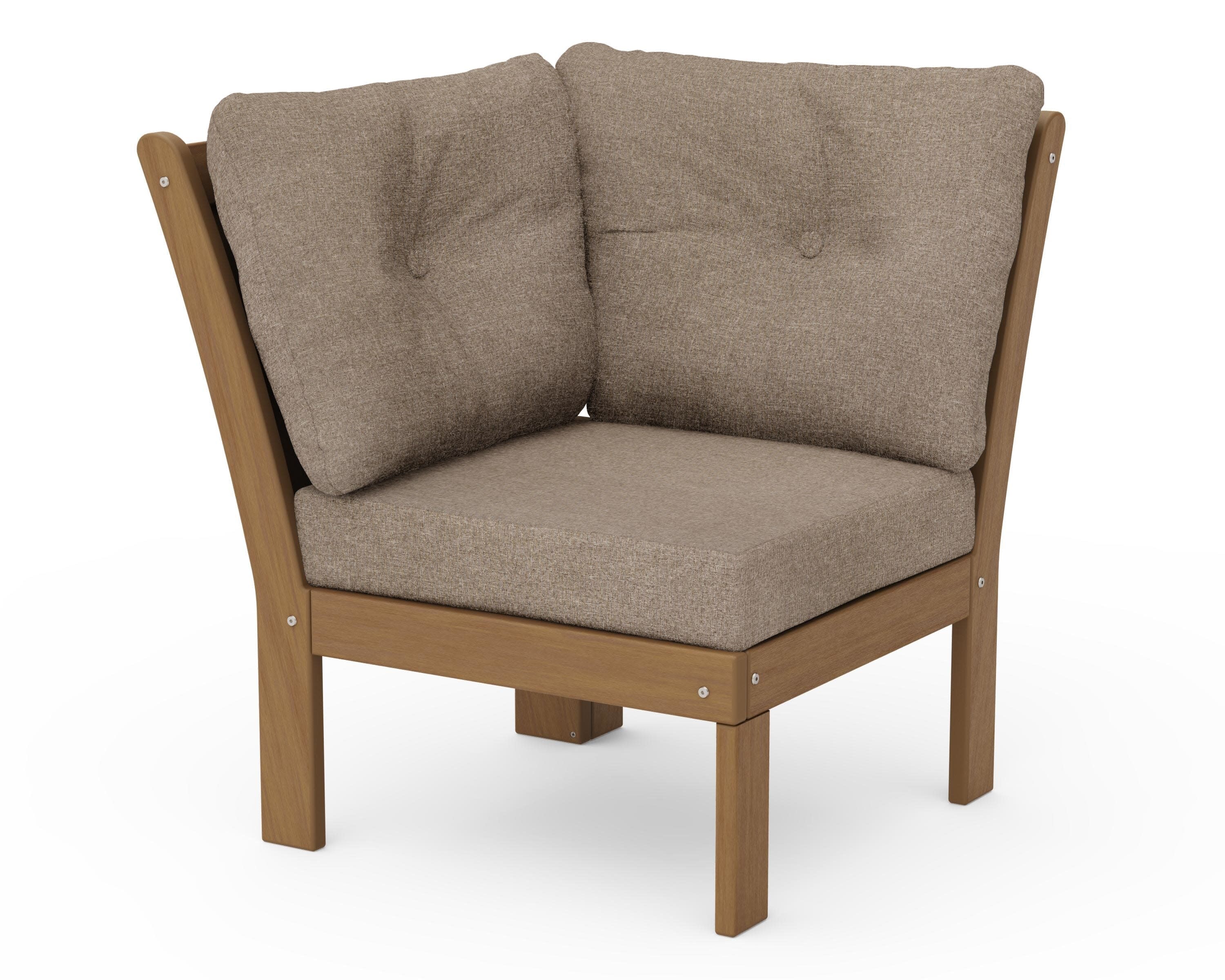 Vineyard Modular Corner Chair in Natural / Spiced Burlap