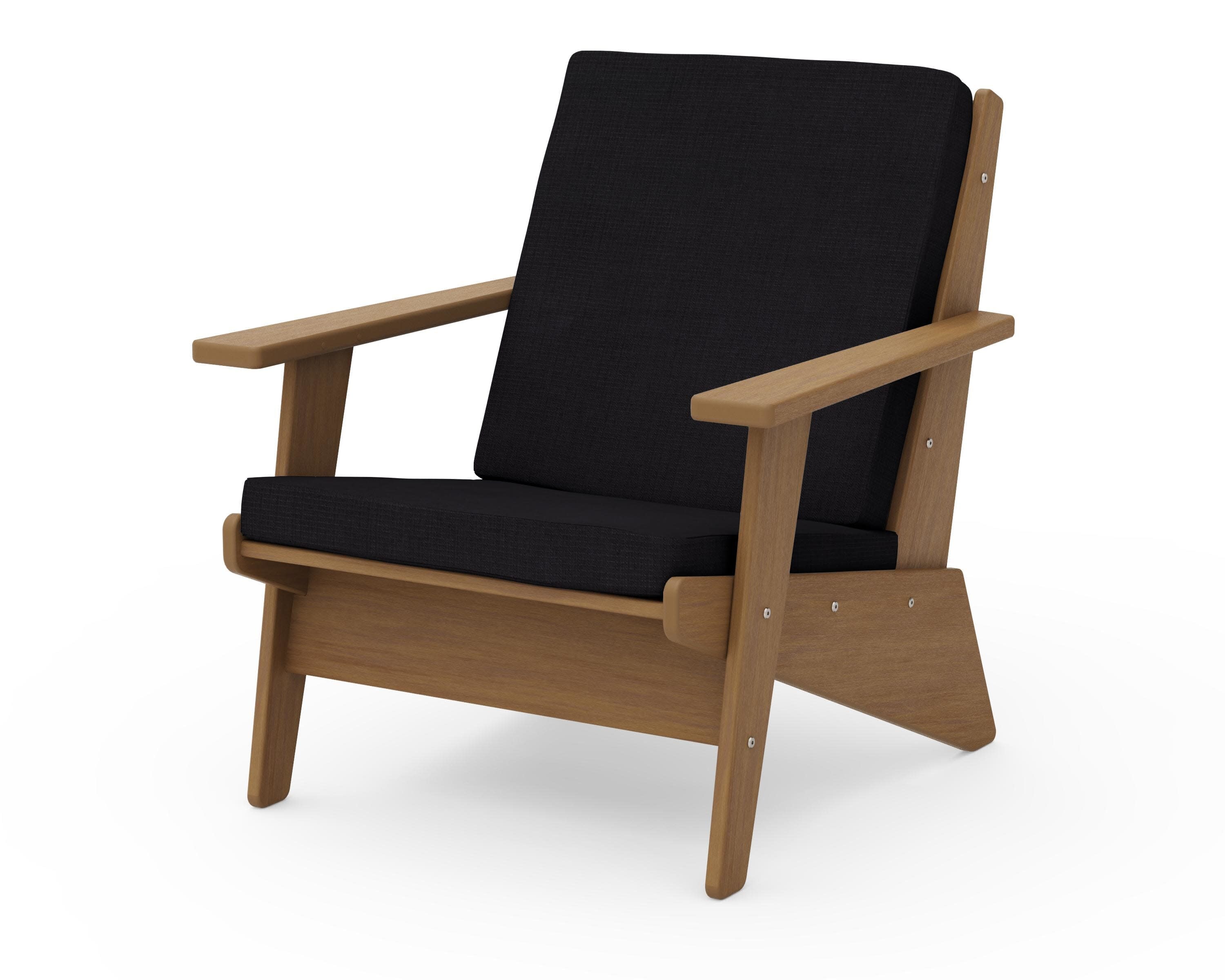 Riviera Modern Lounge Chair in Natural / Midnight Linen