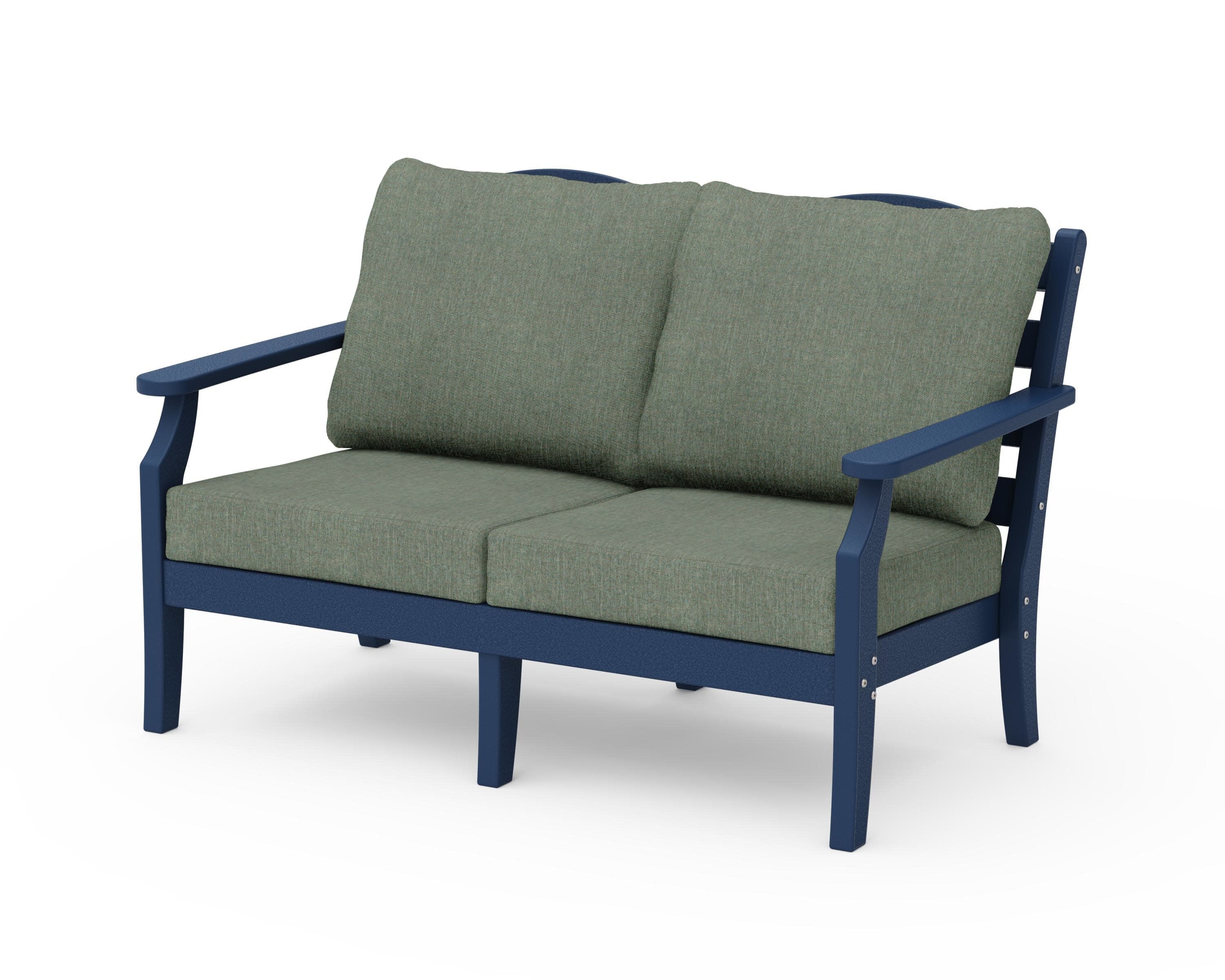 Savannah Deep Seating Loveseat in Navy / Cast Sage