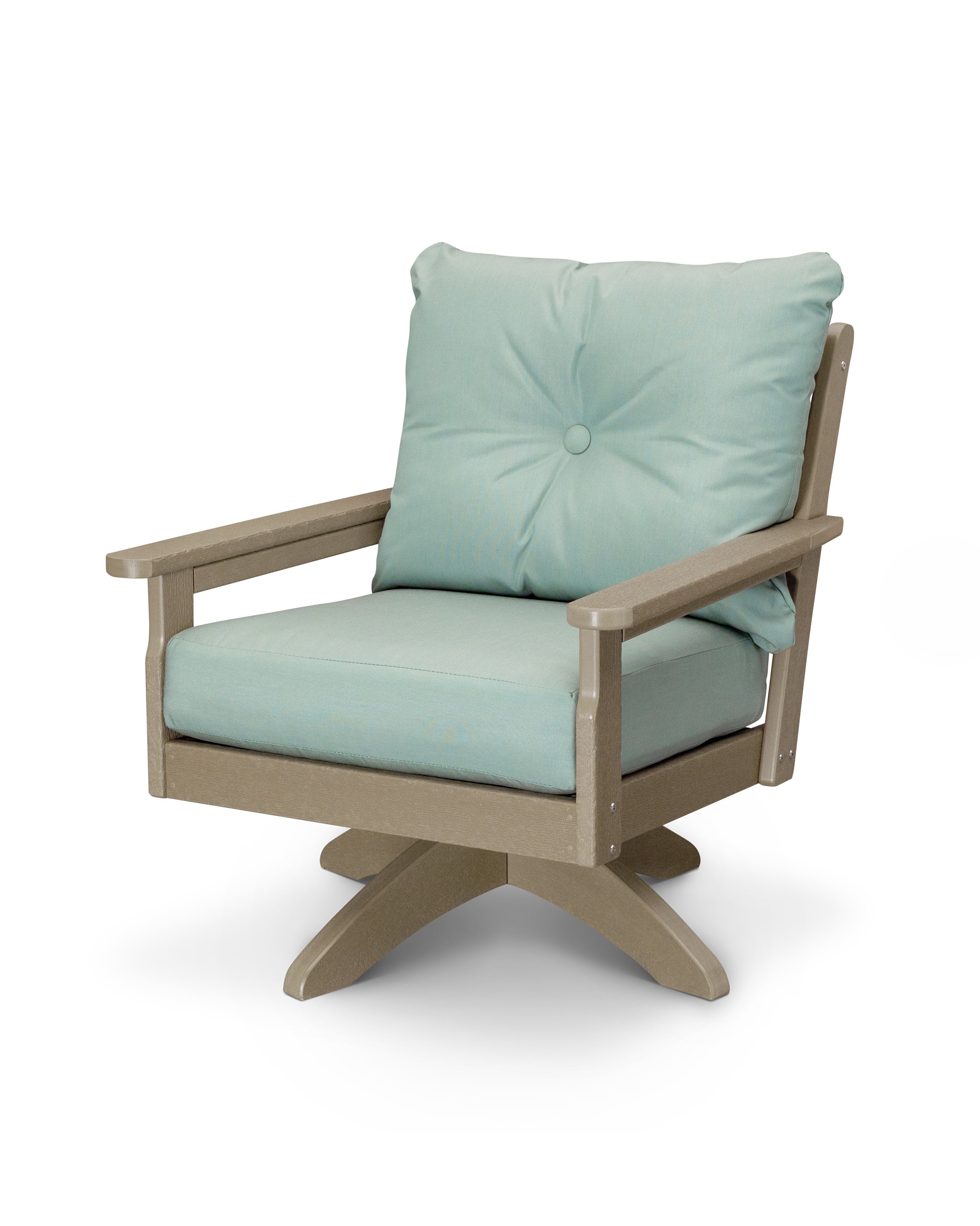 Vineyard Deep Seating Swivel Chair in Vintage Sahara / Spa