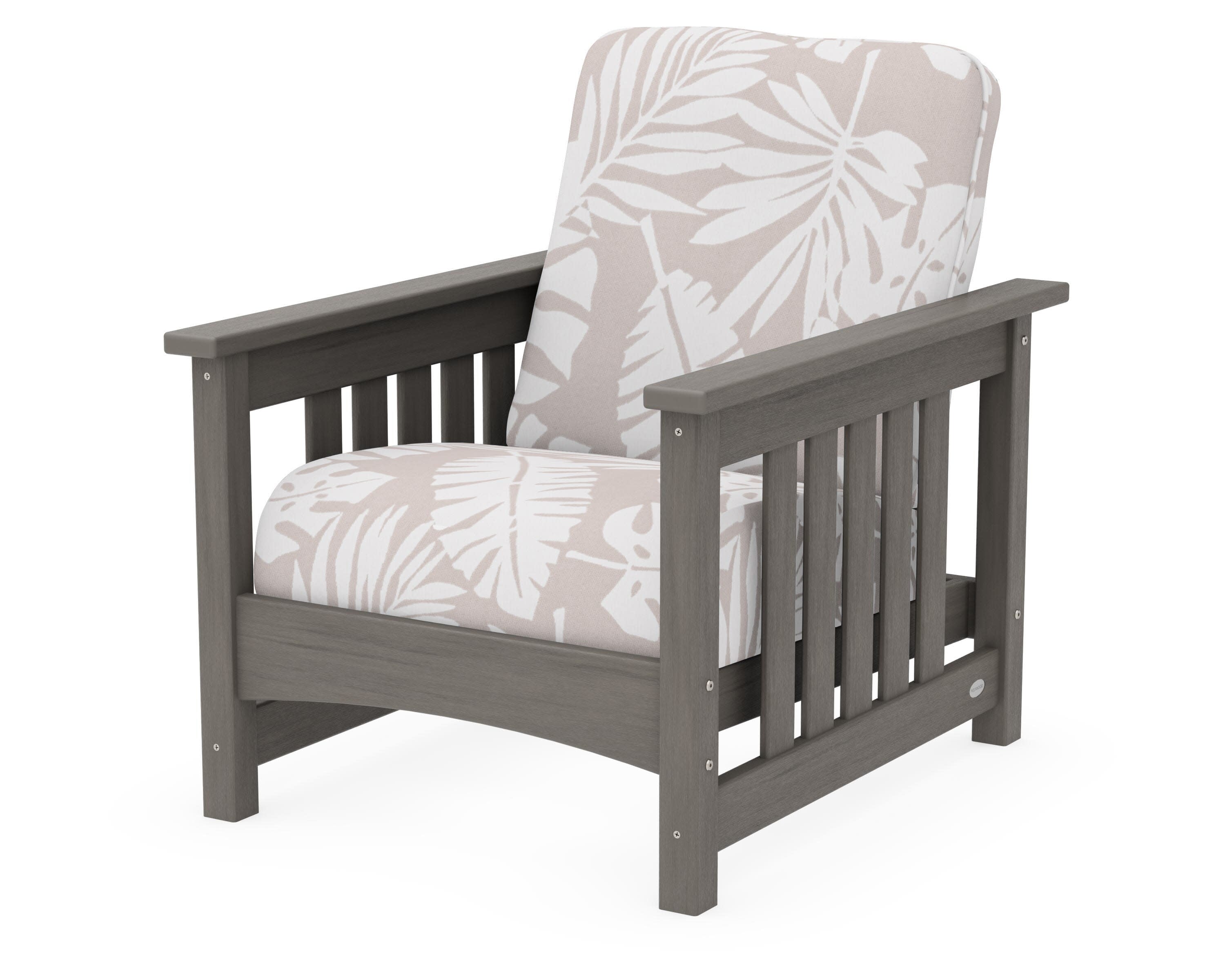 Club Mission Chair in Driftwood / Leaf Dune Burlap