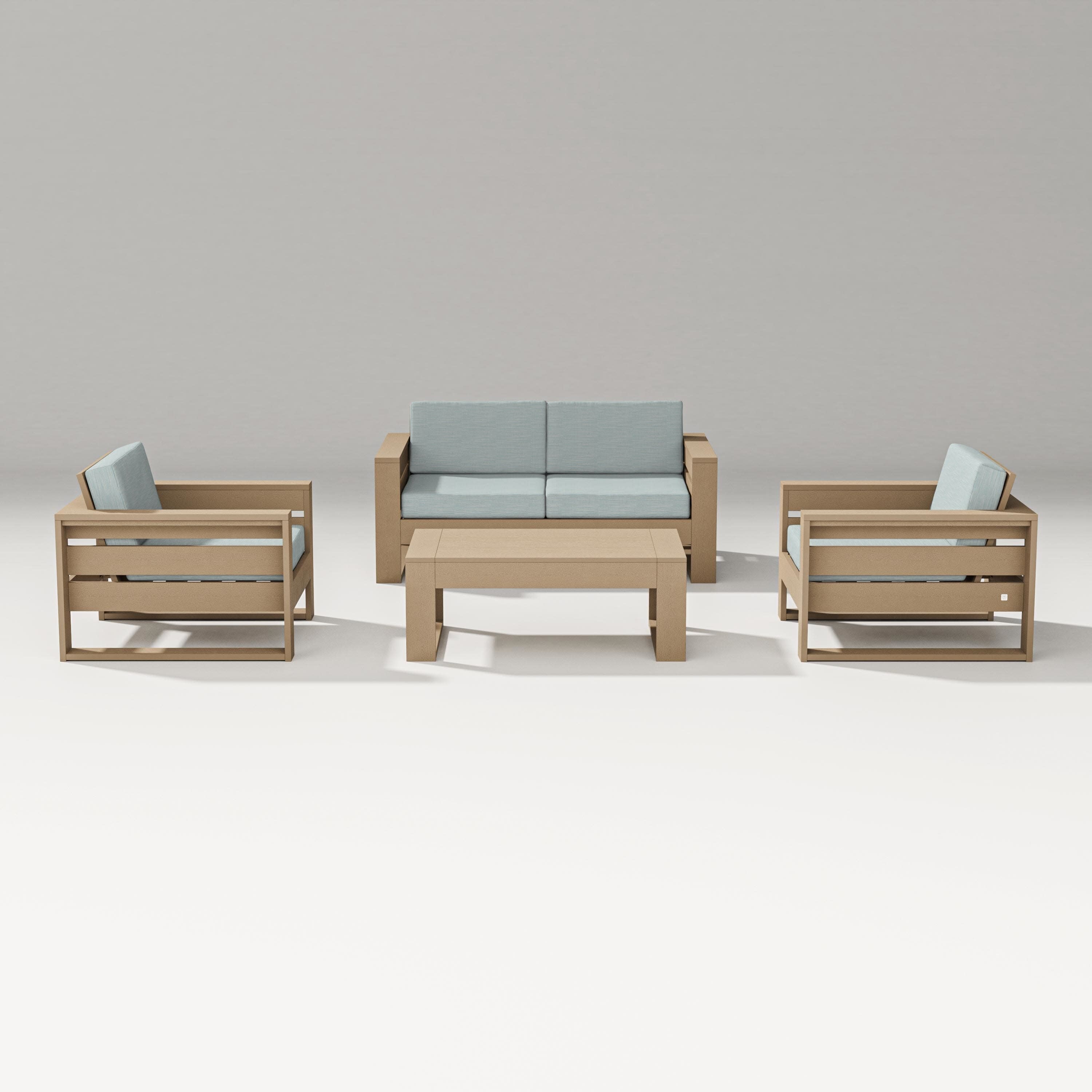Latitude 4-Piece Lounge Loveseat Set in Vintage Sahara / Soothe Mist